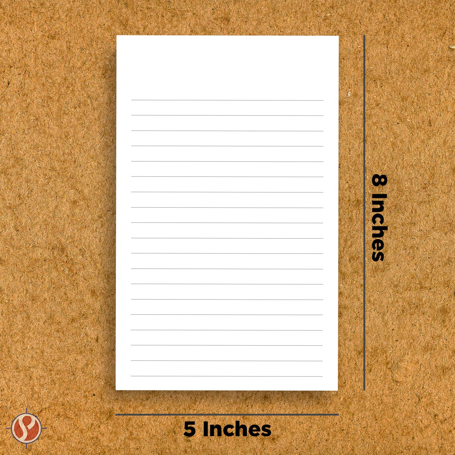 Thick White Note Cards for notes or thoughts, Printed black ruled lines Both sides - Vertical Ruled