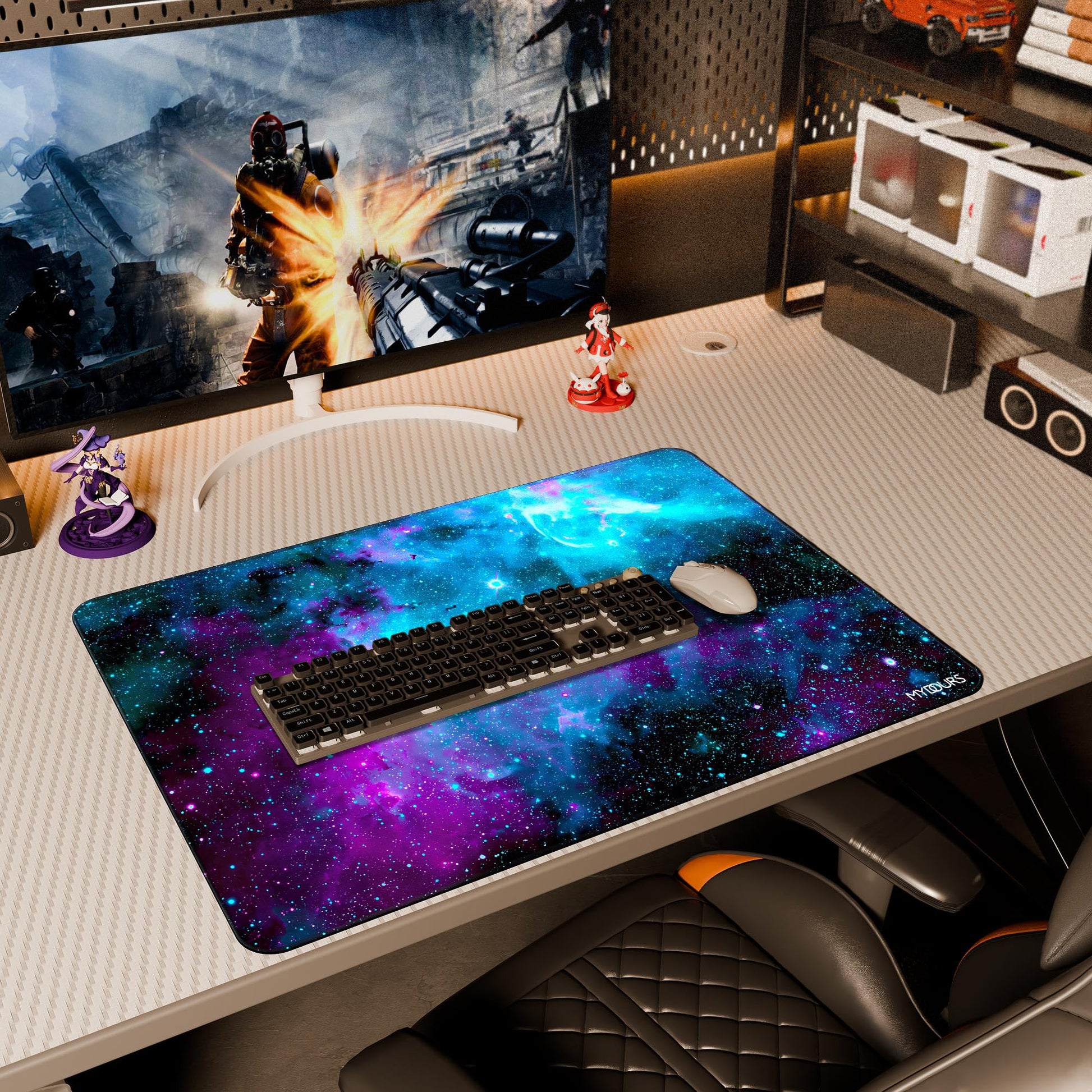 Mydours 32" x 24" Gaming Mouse Pad, XL Full Desk Pad (Purle Universe)