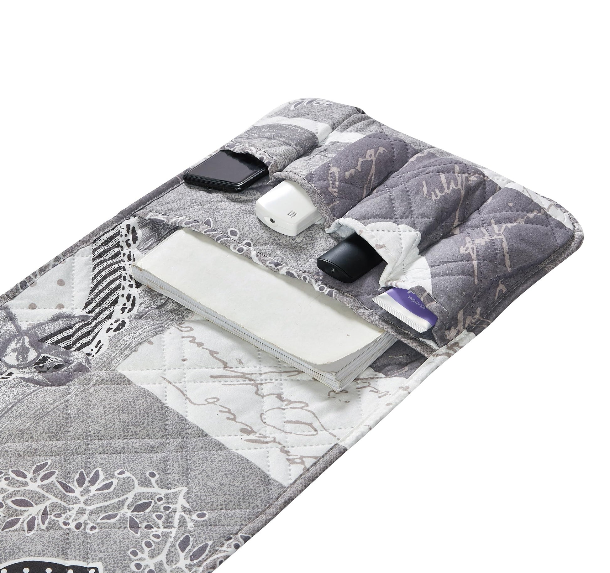 Brilliant Sunshine Grey Heartlove Couch Armrest Cover, 35"×13"