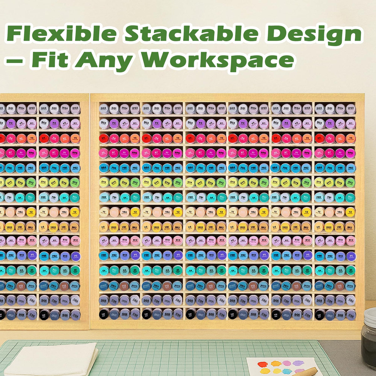 PROLEE Marker Storage Organizer for 360 Markers,Wooden Alcohol Marker Holder with 90 Slots,Markers