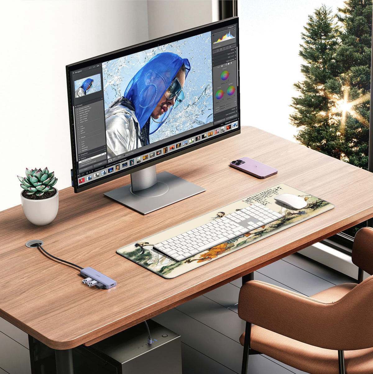 LL-COEUR XXL Landscape Gaming Mouse Pad Computer Keyboard Mat Office Desk Pad (Eight Immortals