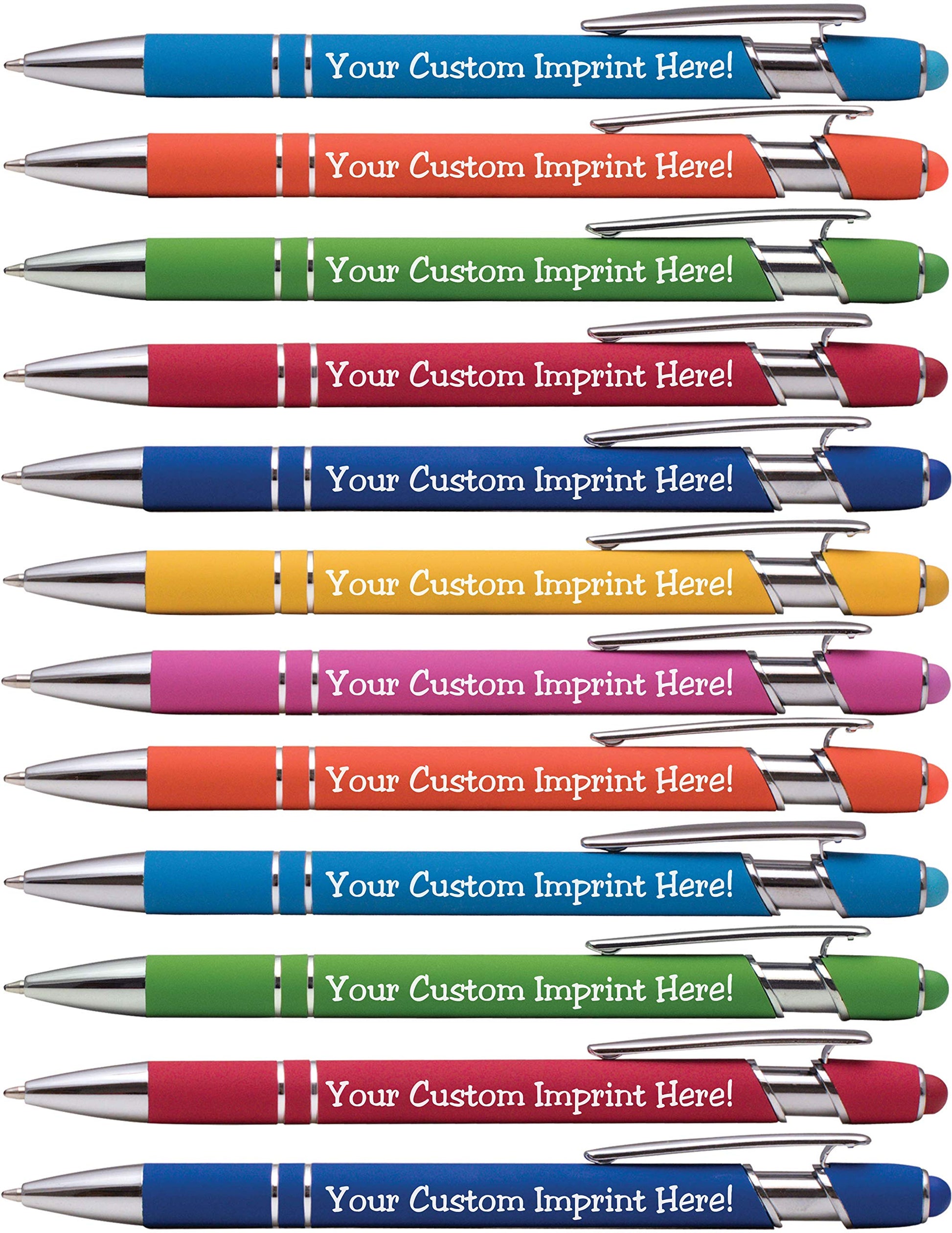 ExpressDesigns™ - Premium Custom Pens with Stylus | Burst of Color | Personalized Soft Touch Metal