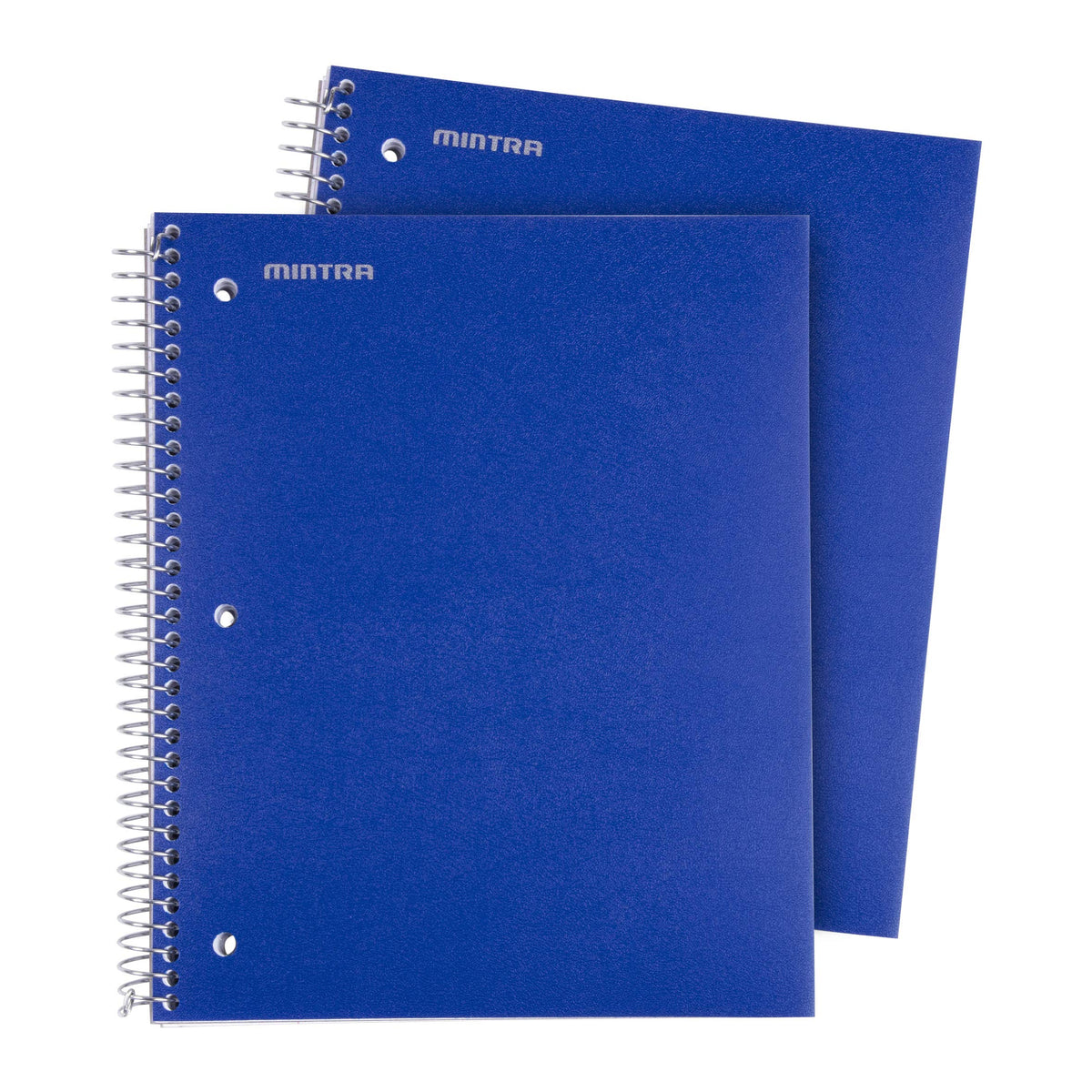 Mintra Office Durable Spiral Notebooks, 3 Subject (Blue, Wide Ruled 2pk)