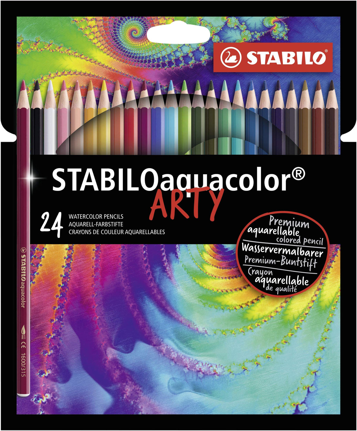 STABILO Aquarellable Colouring Pencil - STABILOaquacolor ARTY - Pack of 24 - Assorted Colors