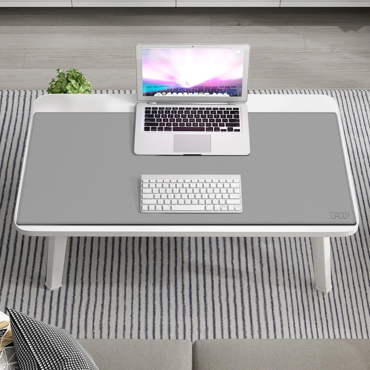 Cacoy 40" x 16" PU Leather Desk Pad Blotter, Extended Gaming Computer Mouse Pad, Waterproof Writing