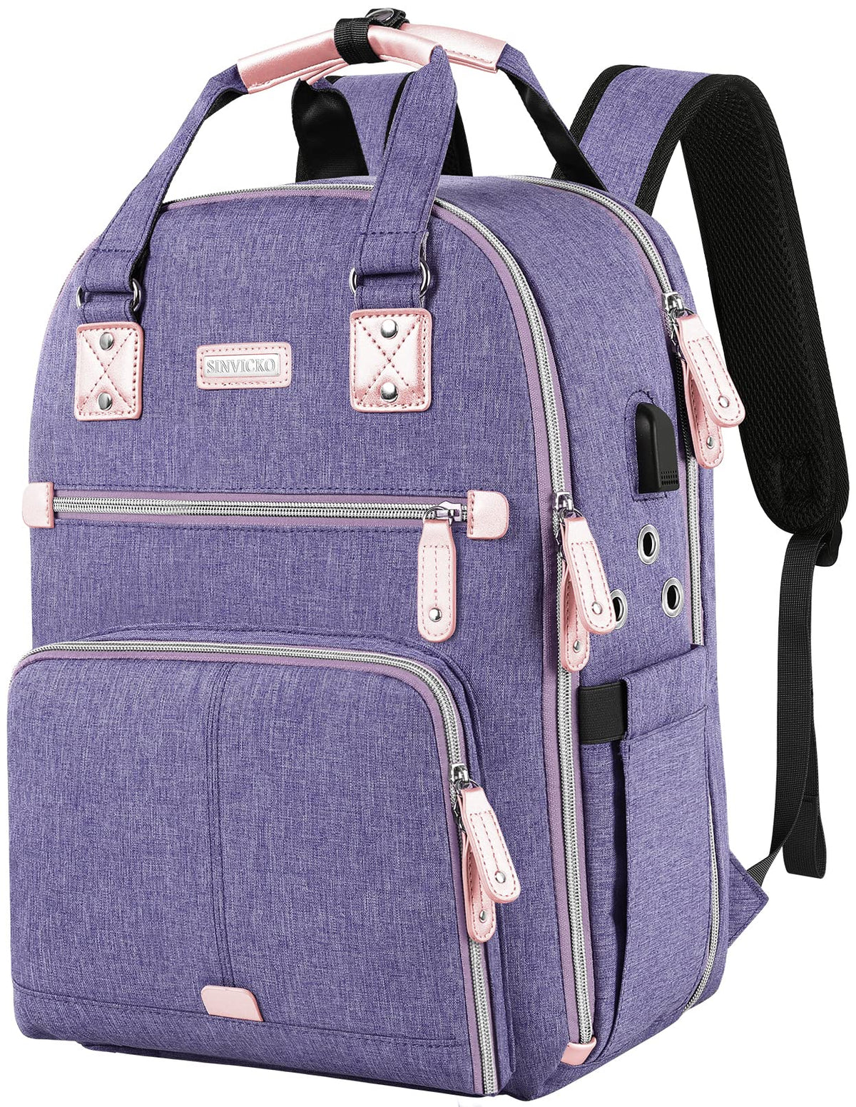 Crochet Bag, Knitting Bag Backpack and Totes Organizer with USB Charging Port, Large Yarn Storage