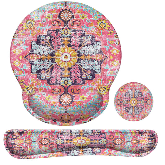 iLeadon Ergonomic Mouse Pad Set with Wrist Rest Non-Slip Desk Mat Set