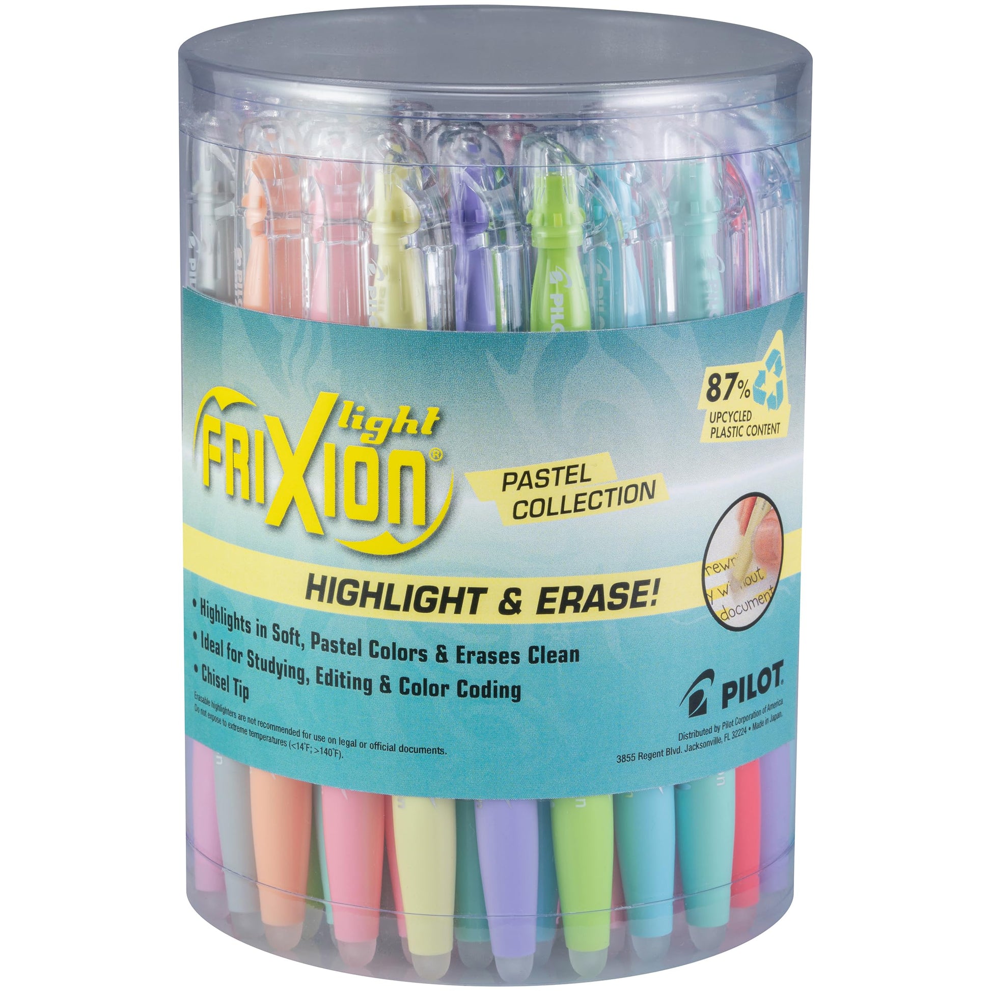 PILOT FriXion Light Pastel, Pack of 36, Assorted Aesthetic Highlighters