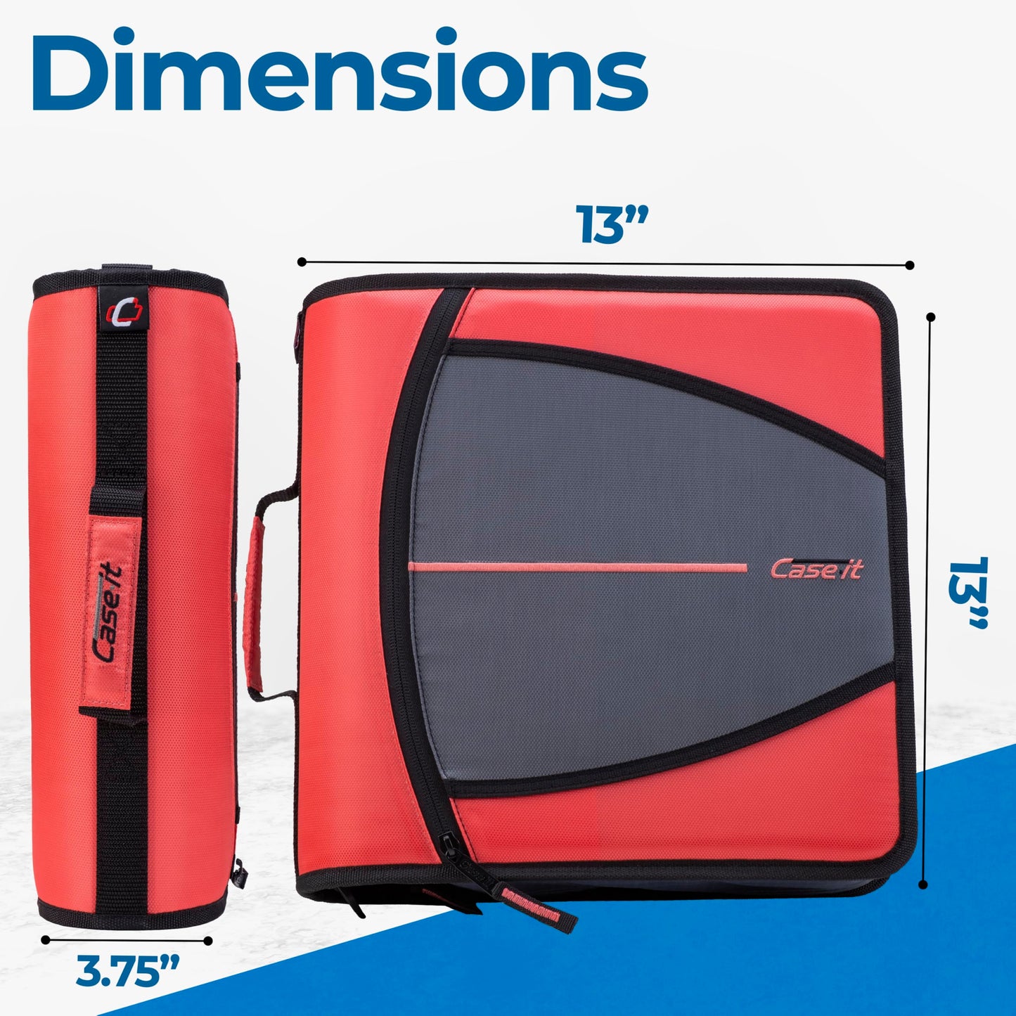 Case-it School Zipper Binder | 3-Inch O-Rings | 600-Sheet | D-146 Coral