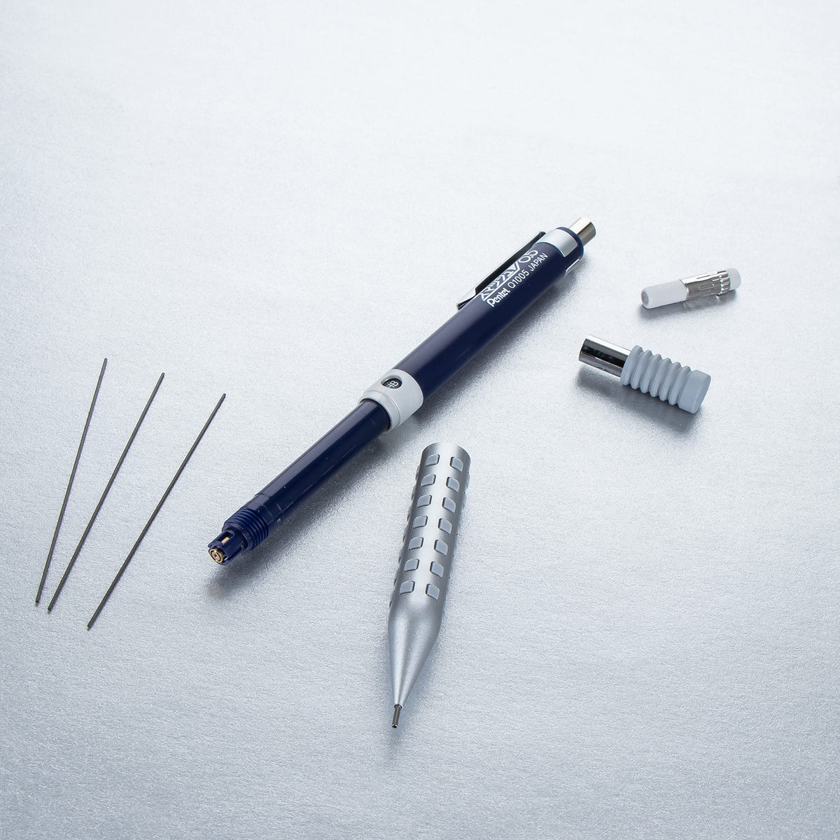Pentel Smash Drafting Mechanical Pencil (0.5mm) - Special Edition Silver and Navy w/Tube
