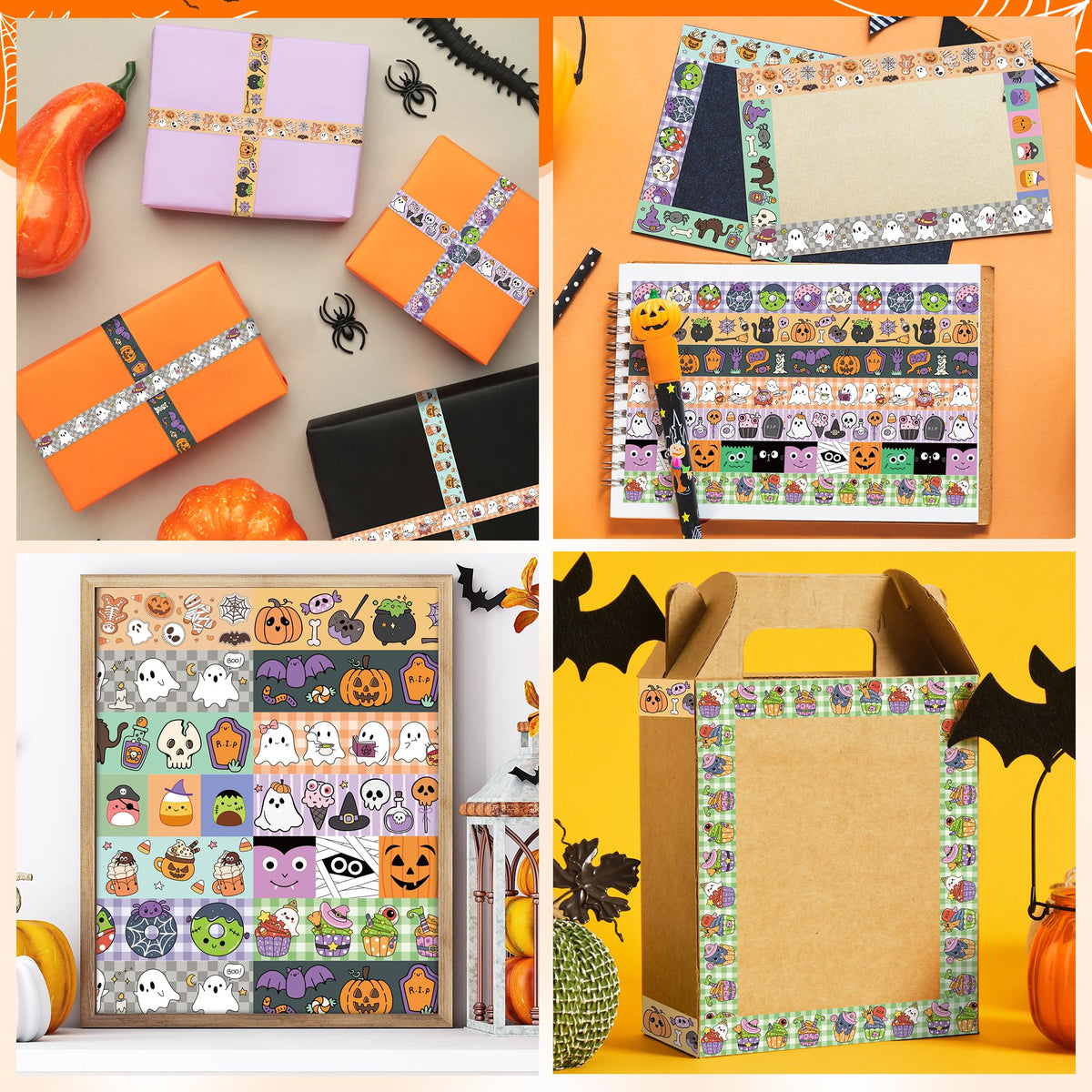 BkeeCten Halloween Cute Washi Tape for DIY Craft Gift Wrapping Scrapbook