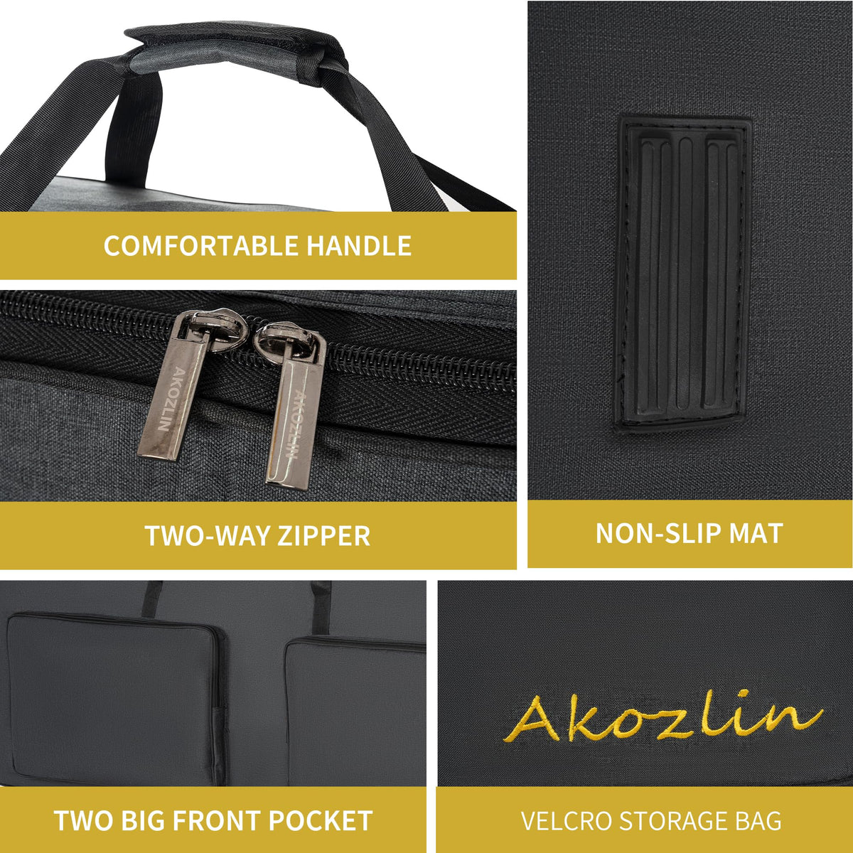 AKOZLIN 88-Key Keyboard Gig Bag 57.5"×18"×6.75" Portable Electric Piano Case Foldable Bag For
