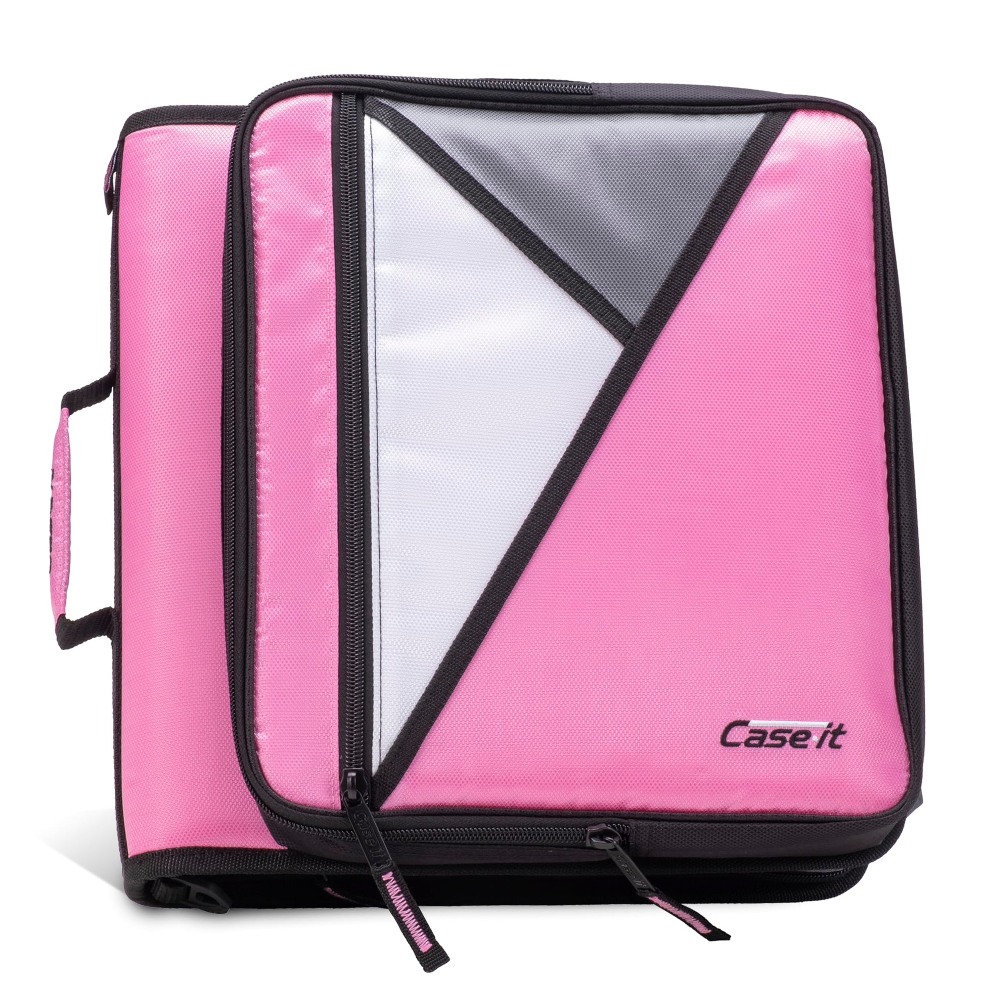 Case-it School Zipper Binder | 2" O-Rings | 400-Sheet | LT-007 Light Pink