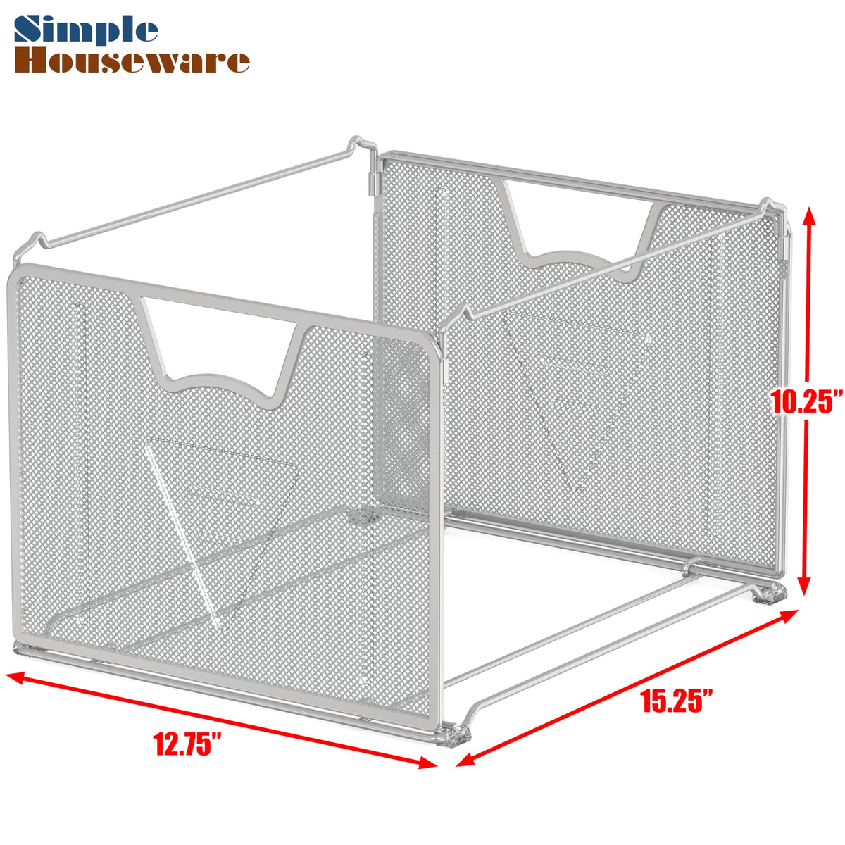 Simple Houseware Mesh Hanging File Folder Organizer, Silver