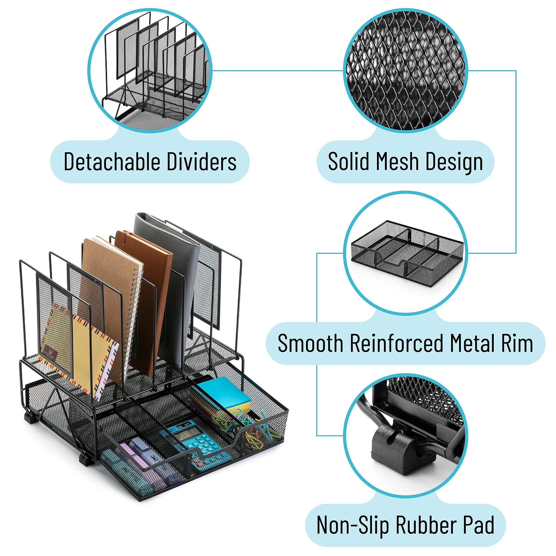 Mr. Pen- Mesh Desk Organizer with Drawer