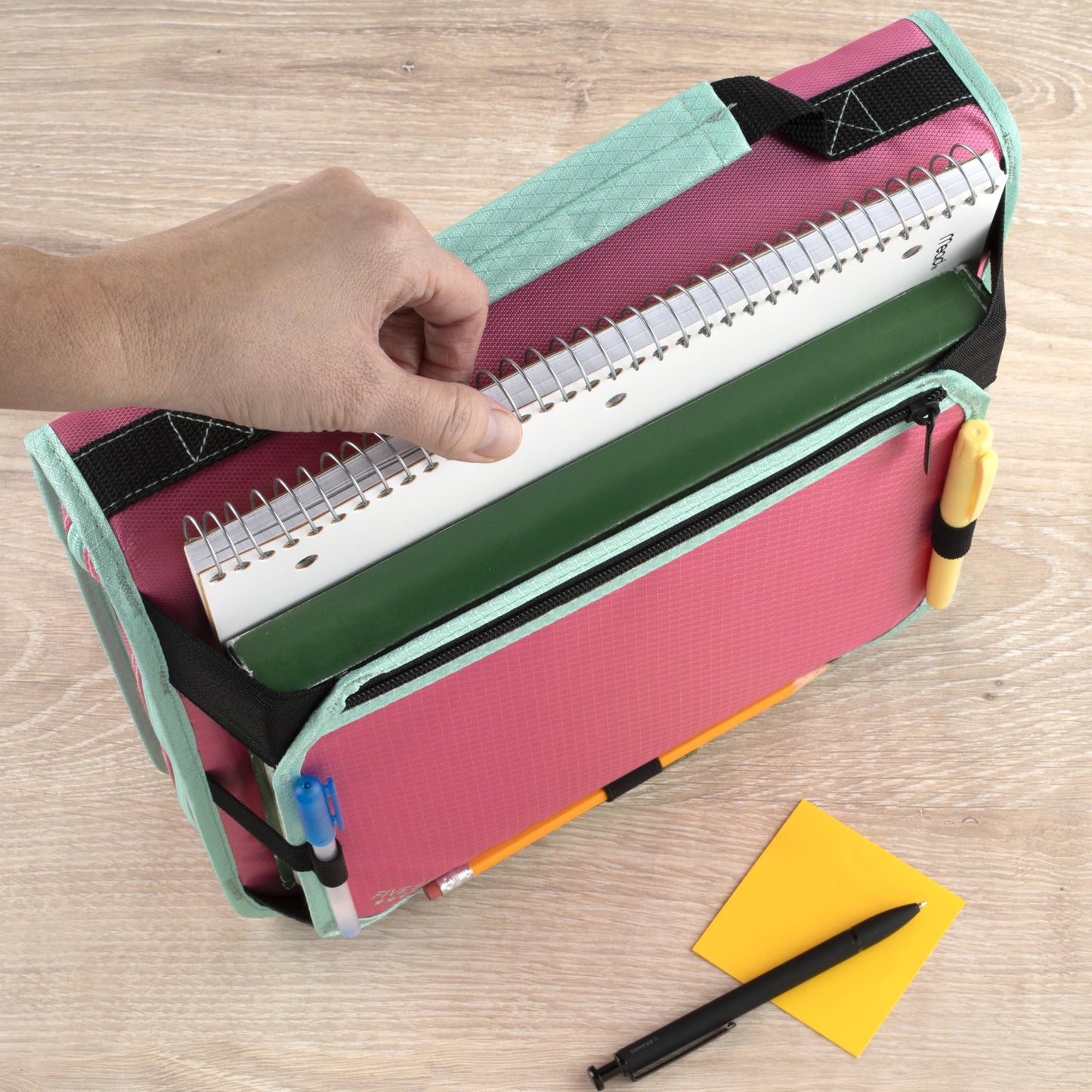 Five Star Zipper Binder 2 Inch O-Rings Case Organiser with Expansion Panel and 5-Tab Expanding File