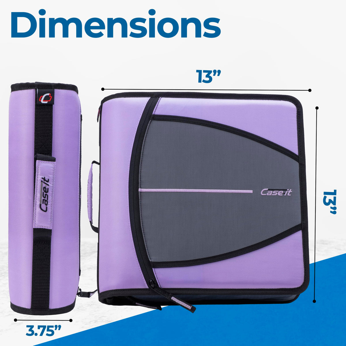 Case-it School Zipper Binder | 3-Inch O-Rings | 600-Sheet | D-146 Lavender