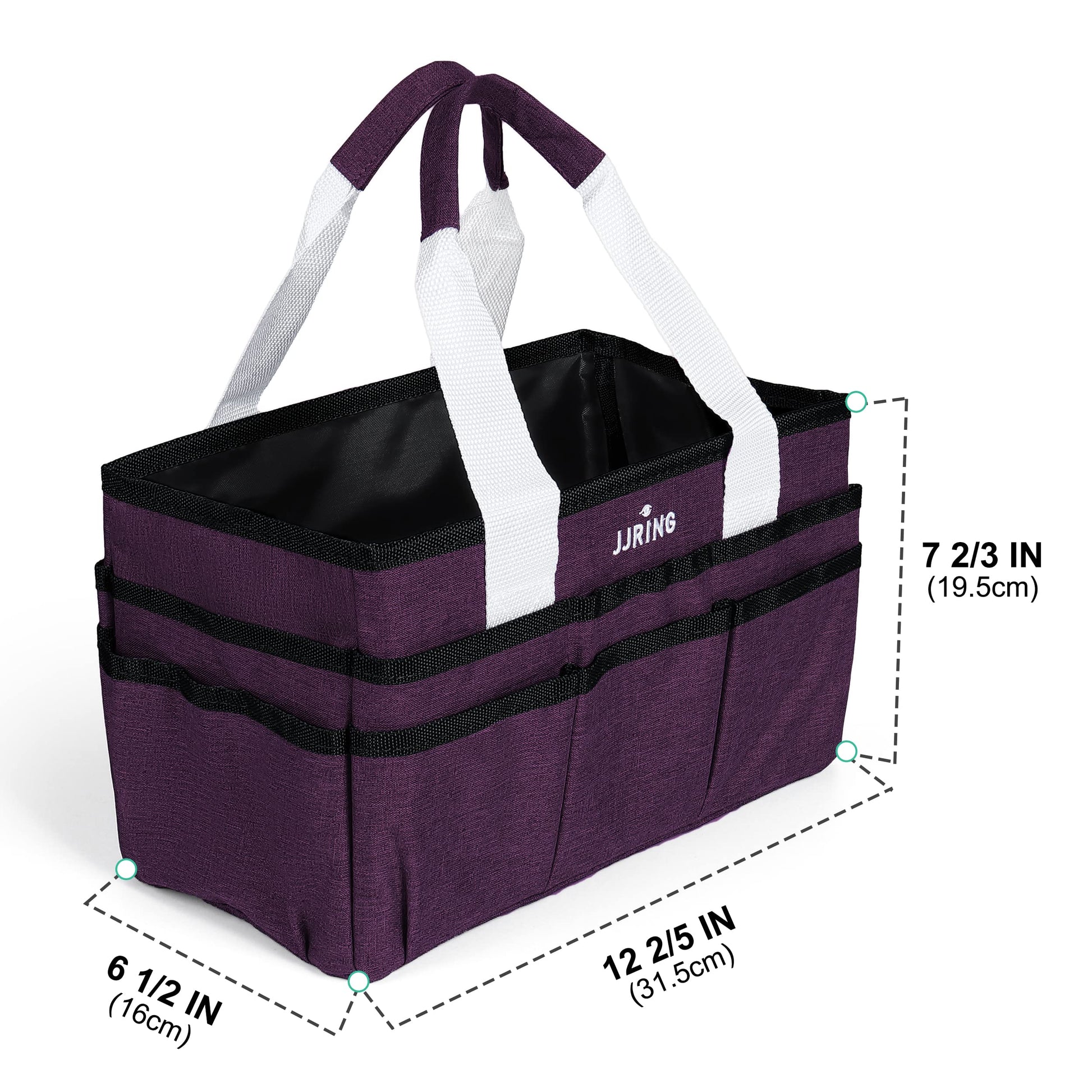 JJRING Craft Organizer Tote Bag Art Storage Caddy Deep Purple
