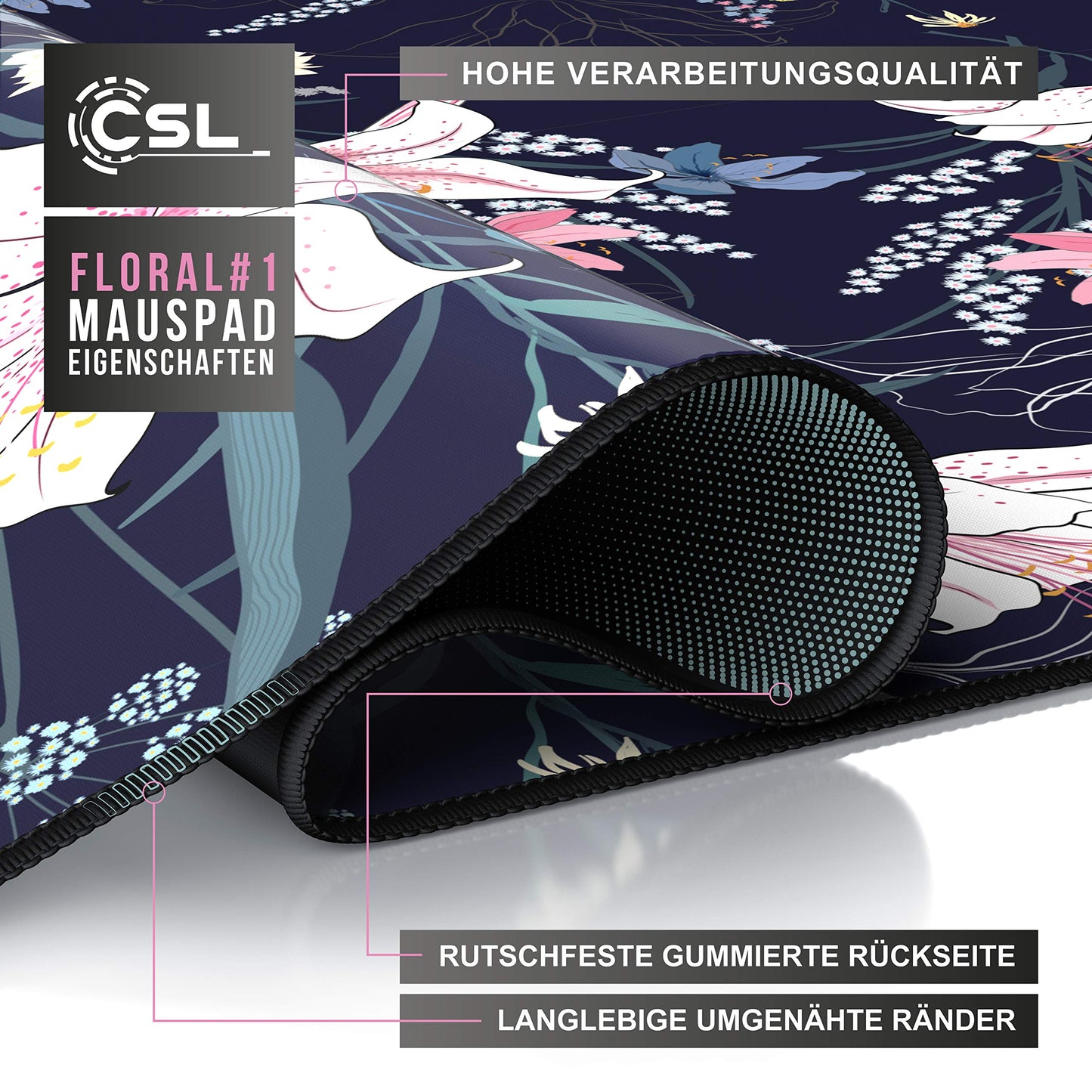 CSL - XXL Gaming Mouse Mat 900 x 400 mm - XXL Mouse Mat Large with Motif - Table Mat Large Size