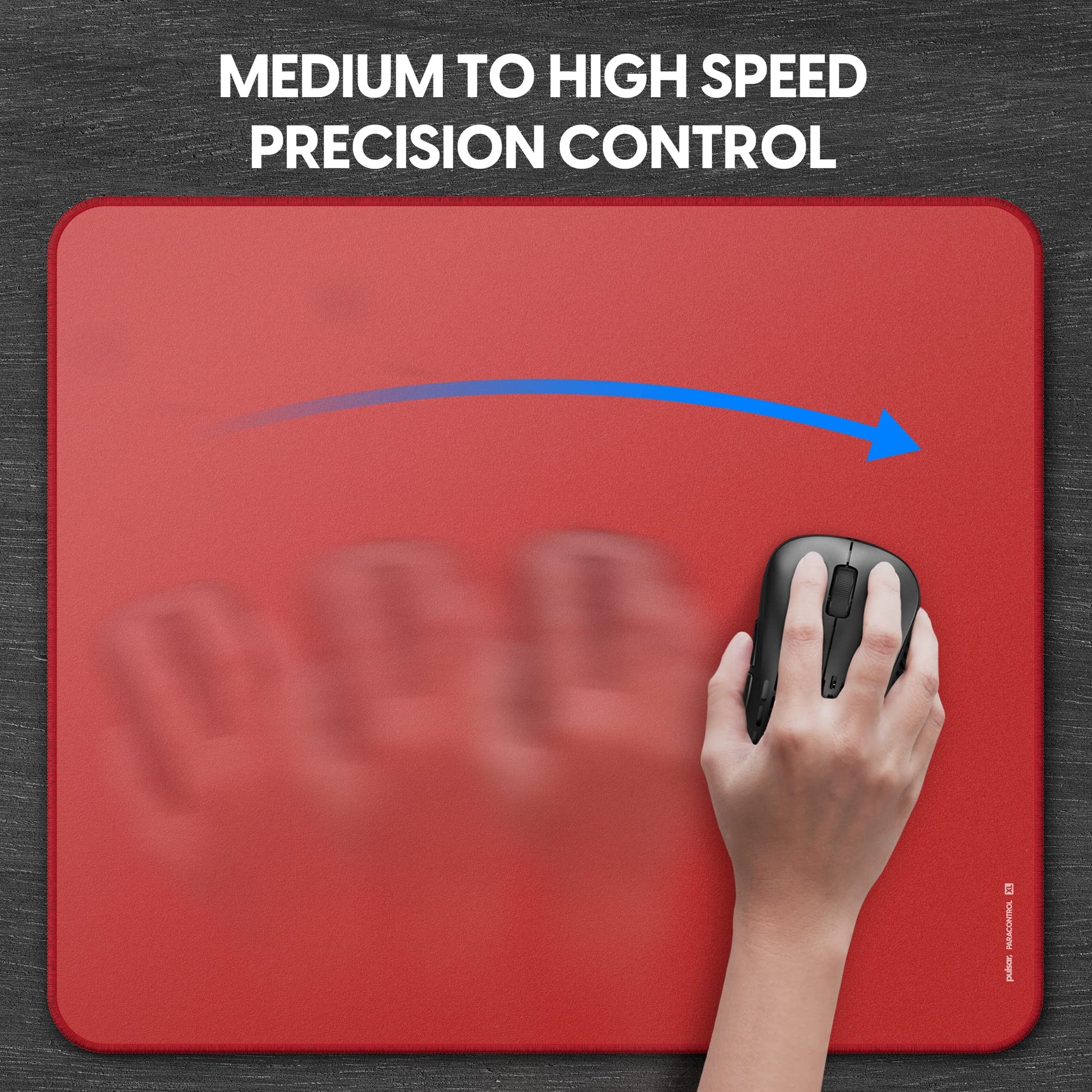 Pulsar Gaming Gears ParaControl v2 Gaming Mouse Pad, XL, Red