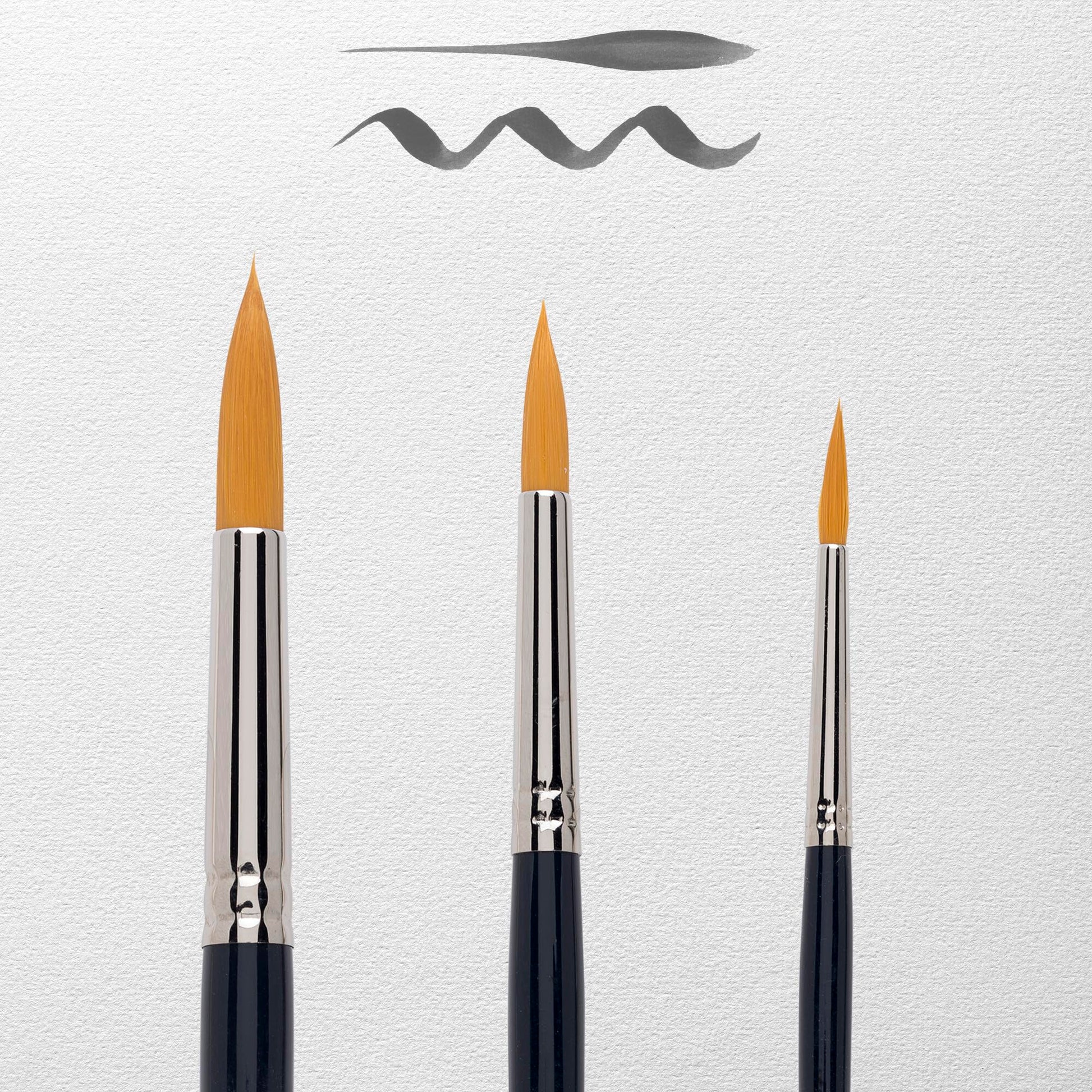 Short Handle Round Brushes Set