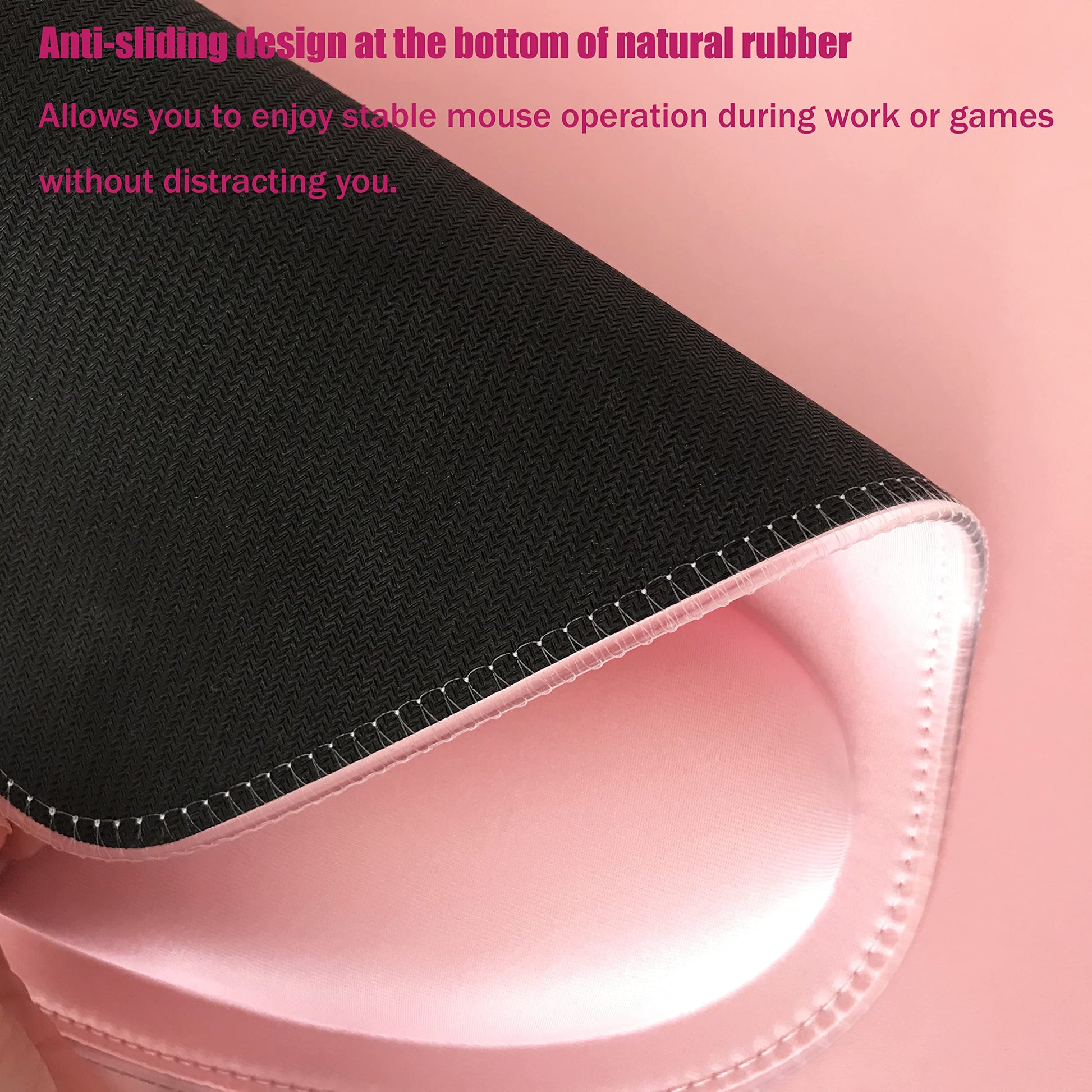 RGB LED Wrist Support Mouse Pad with 13 Lighting Modes, Anti-Slip Rubber Base, Ergonomic for