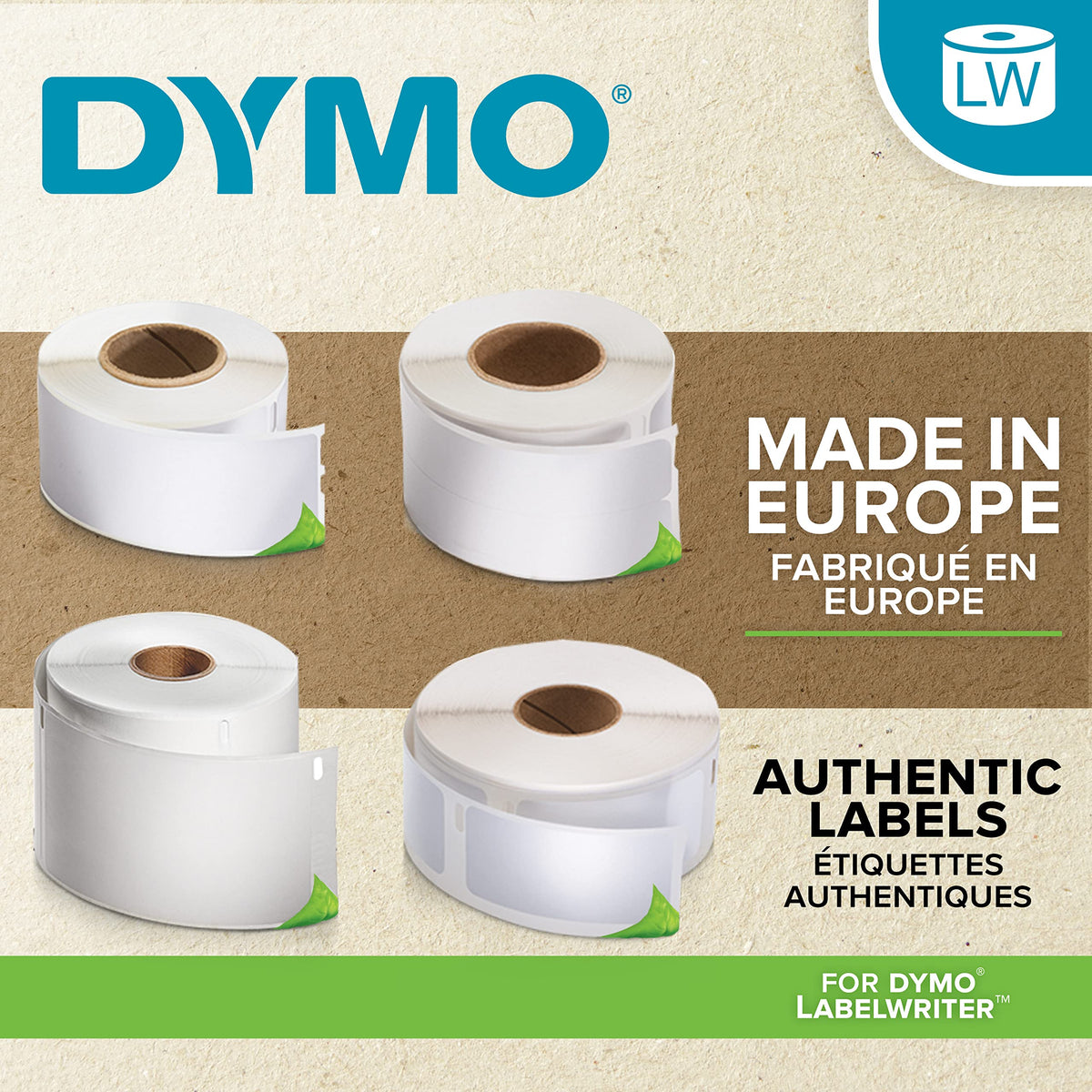 DYMO Authentic LabelWriter Small Multi-Purpose Labels | 19 mm x 51 mm | Self-Adhesive | Roll of 500