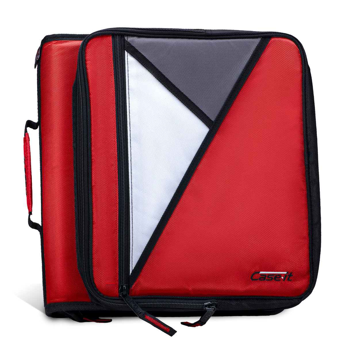 Case-it Zipper Binder | 2-Inch O-Rings | 400-Sheet | LT-007 Fire Engine Red