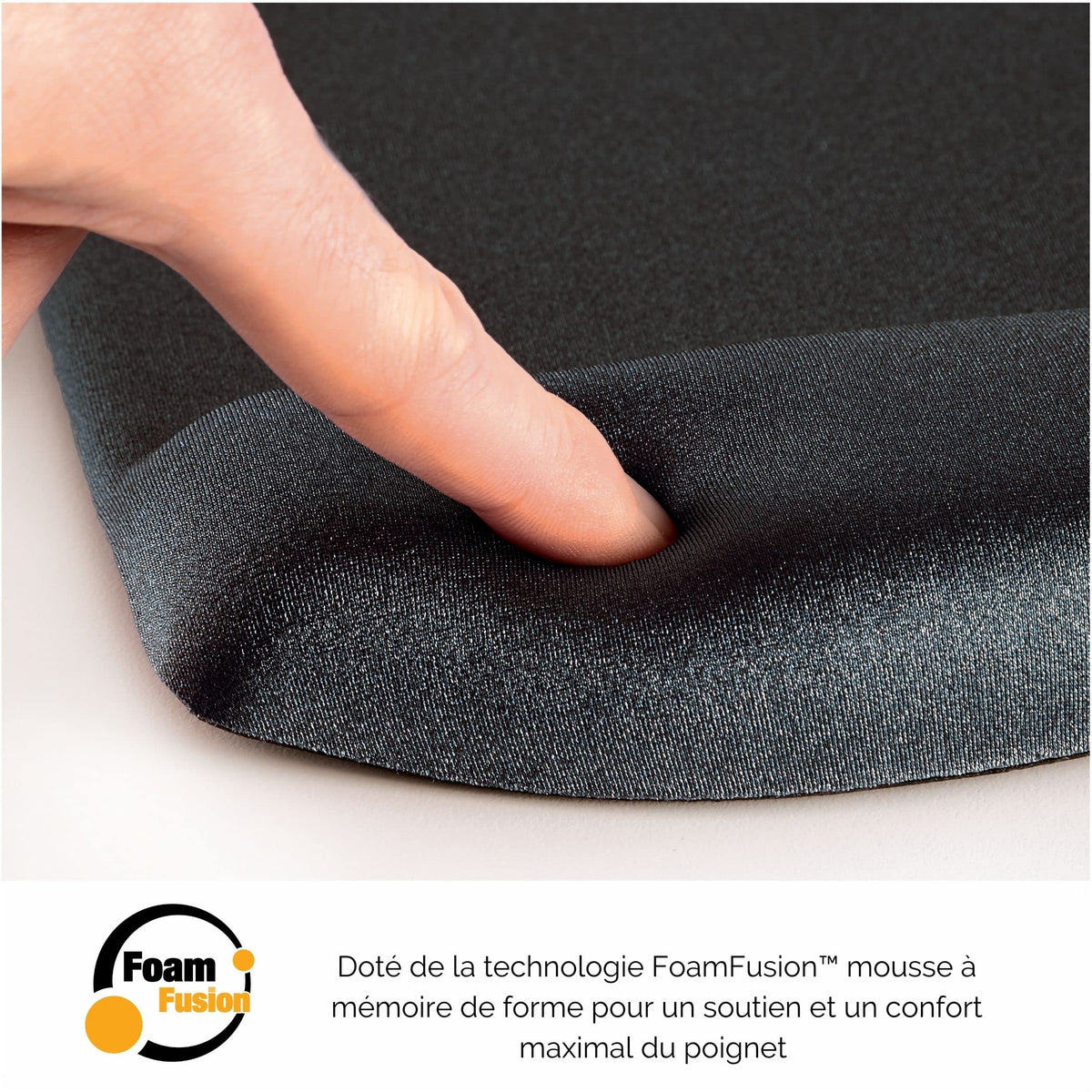 Fellowes PlushTouch Mouse Mat with Wrist Support Featuring Microban Antimicrobial Protection, Black