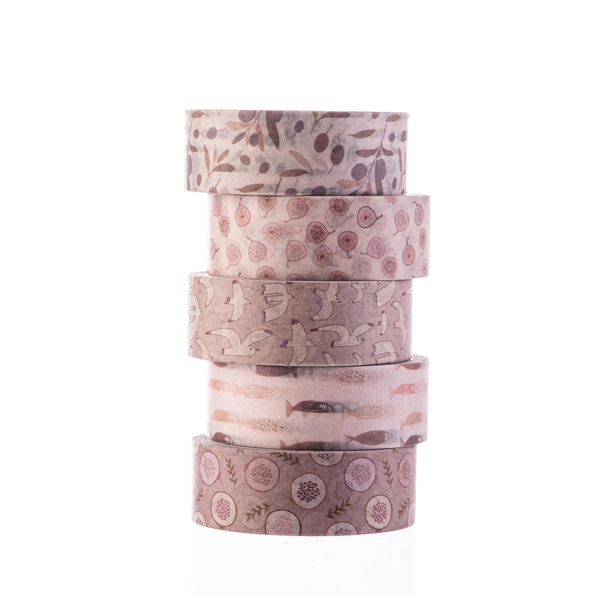 DIVERSEBEE Pastel Washi Tape Set, 5 Rolls Decorative Scrapbook Tape, Cute Craft Tape, Scrapbooking