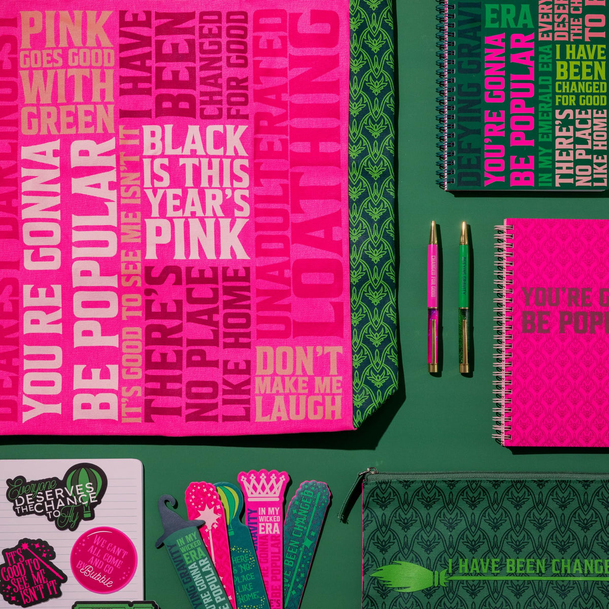 Steel Mill & Co. Glitter Bomb Pen Set of 2, Pink and Green