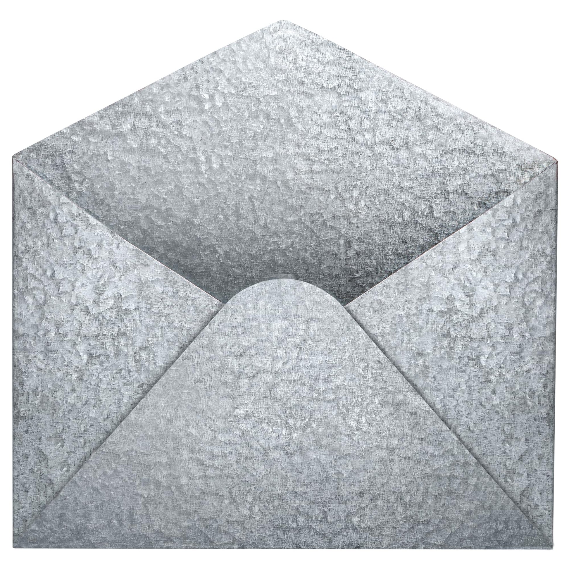 Everydecor Galvanized Metal Envelope for Wall Hanging - Mail Holder Decor Piece for Indoor and