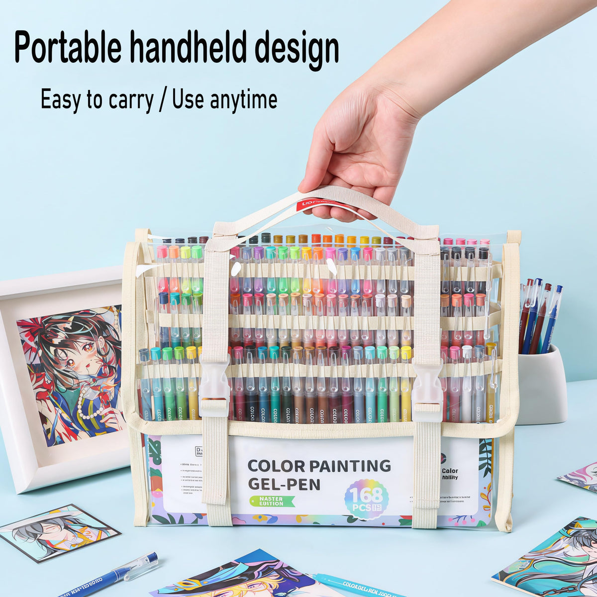 HysmmxHer 168 Colored Gel Pens Set, 0.6mm Fine Point for Black Paper & White Paper, Pens for