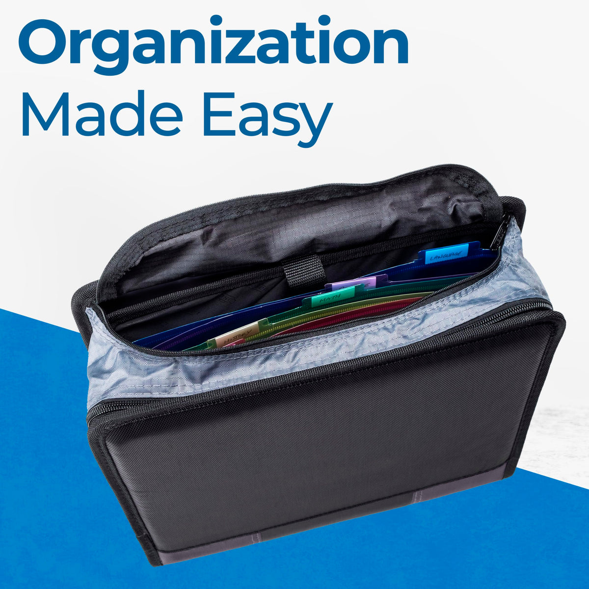 Case-it Dual Zipper Binder | Two 2" D-Rings | 800-Sheet | Dual-301 Black