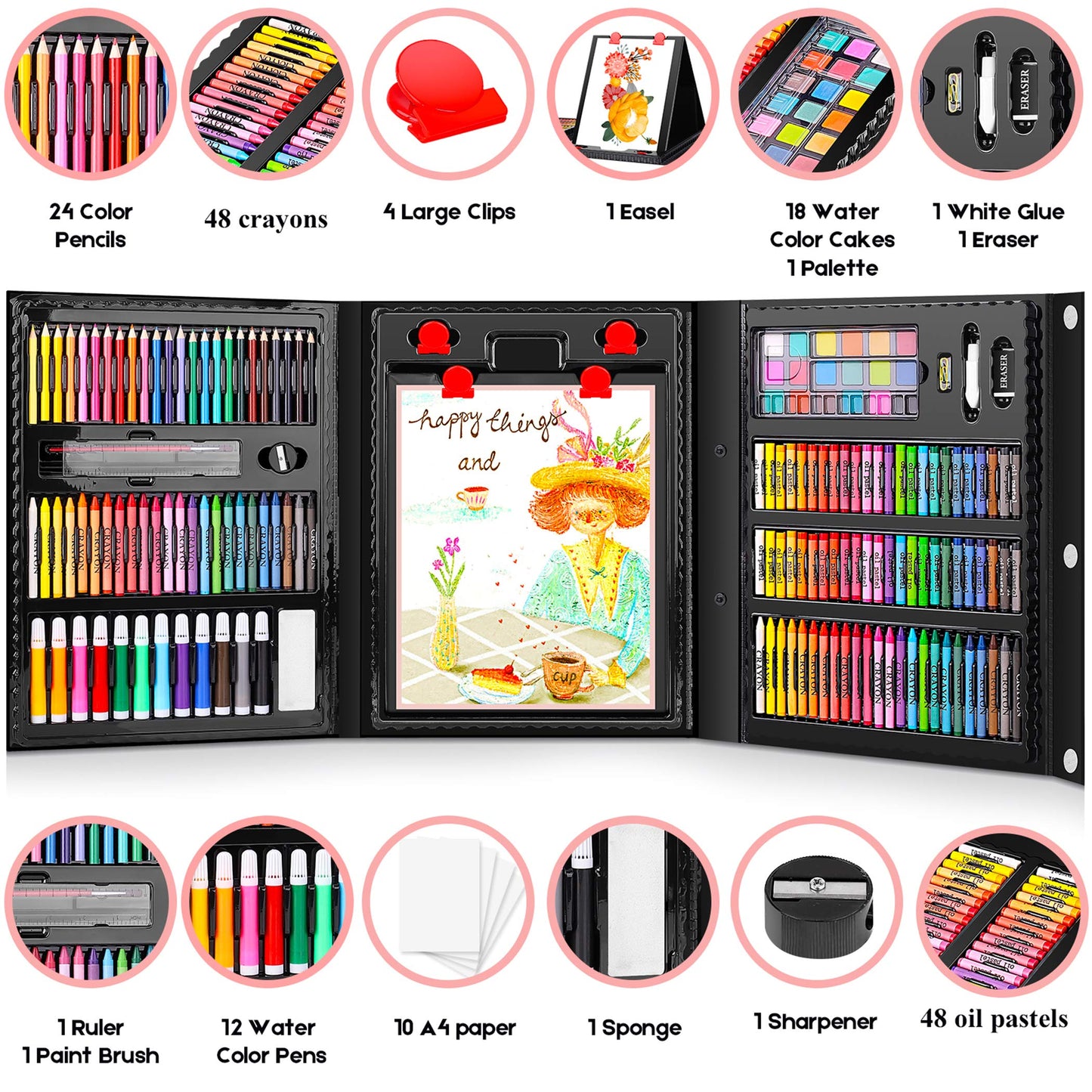 Caliart Art Supplies, 238 Pack Deluxe Art Set for Adults Artists
