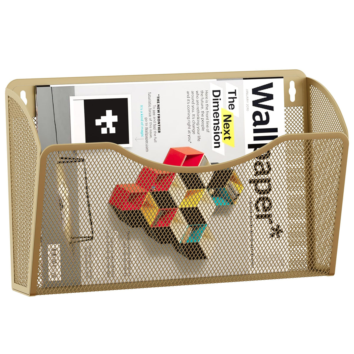 EasyPAG Wall File Organizer, Metal Mesh Hanging File Folder Holder for Letter/A4 Size Folders