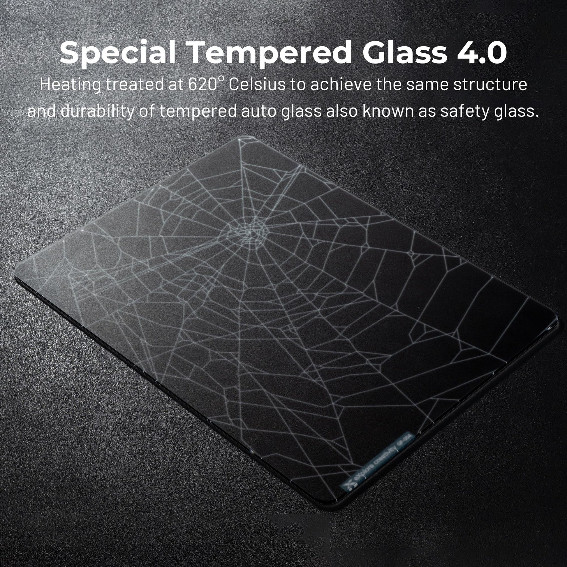 XVX Black Spider Webs Glass Gaming Mousepad 4.0,Hard Mousepad for Gaming,Ultra-Smooth Micro-Etched