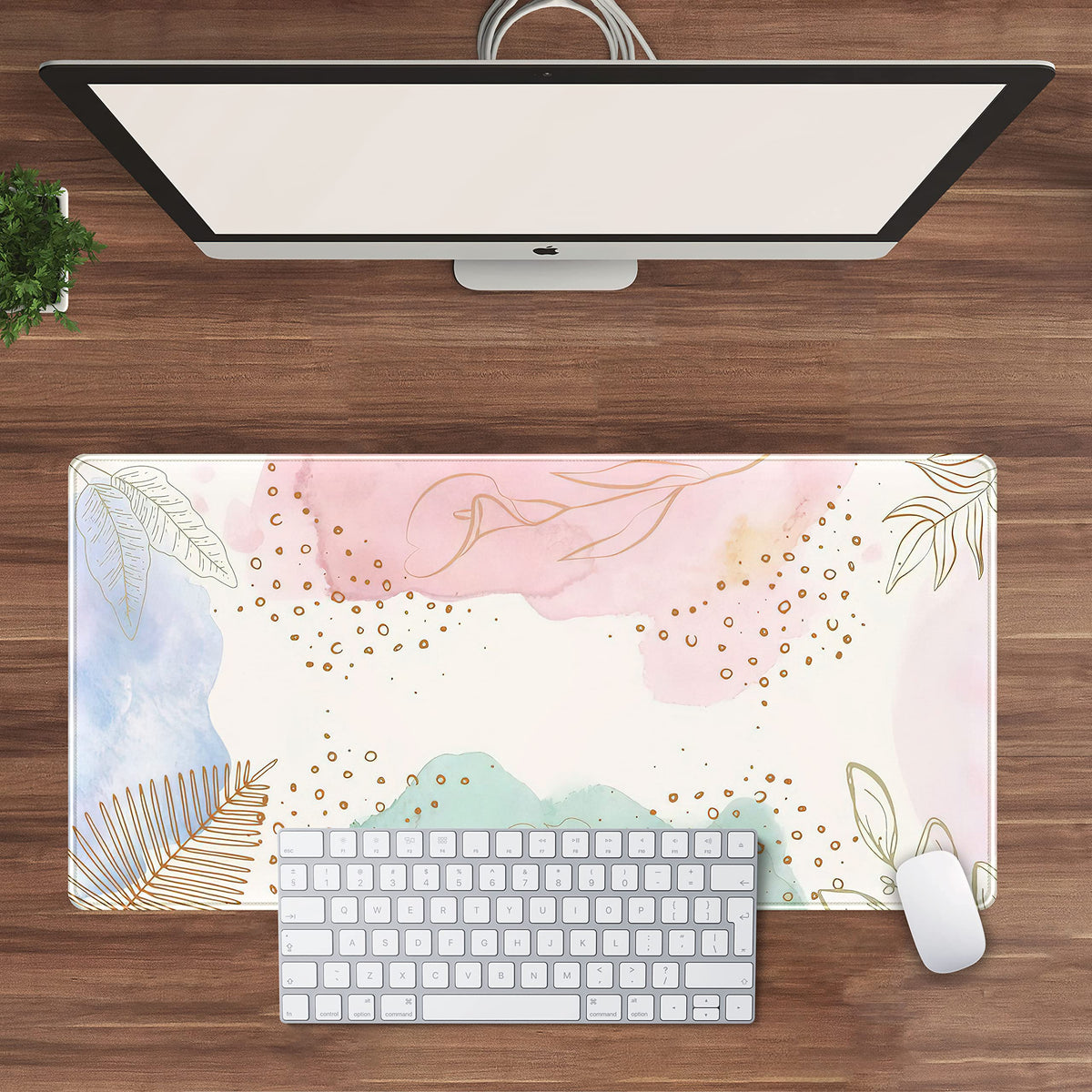 Boho Pastel Painting Mouse Pads, Abstract Mousepad XXL,Extended Mouse Pad for Keyboard & Wireless