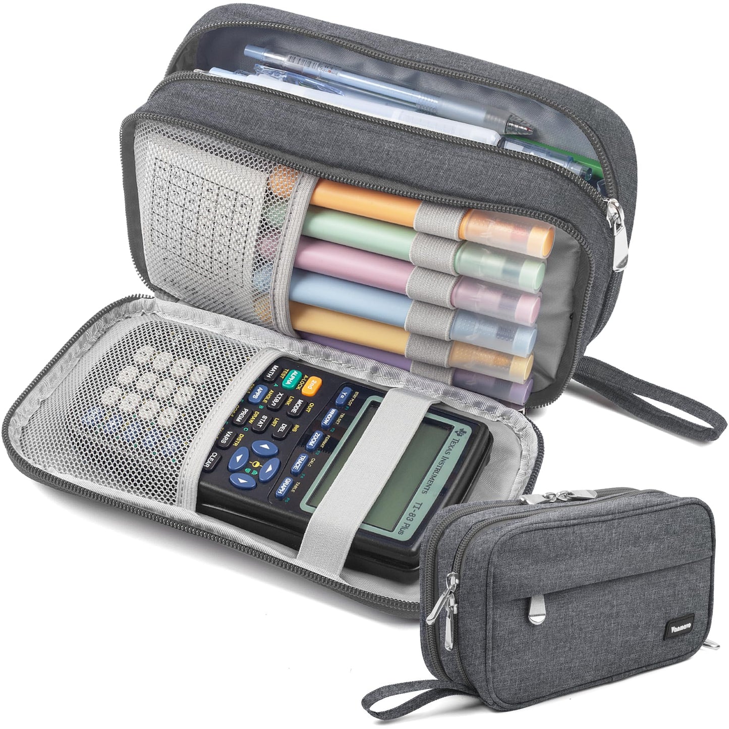 Pencil Case Big Capacity Pen Pouch Large Storage Holder Marker Pen Bag Durable 3 Compartment School