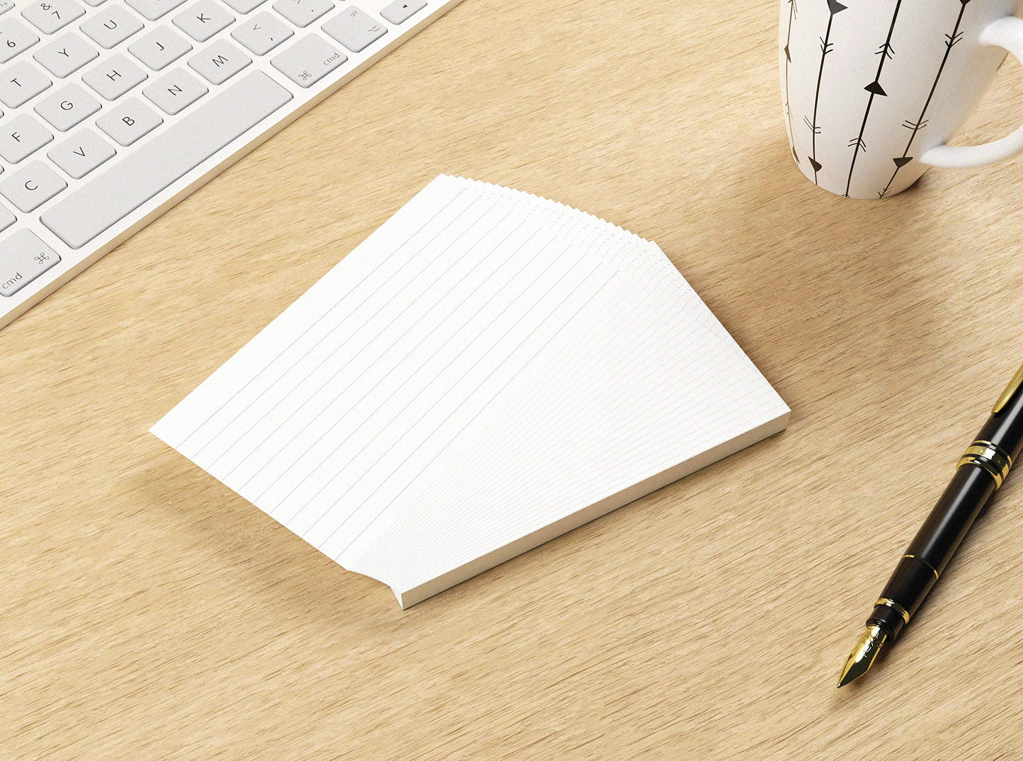 Silvine 5x3 100% Recycled Flash Cards - Lined (100 Cards) White