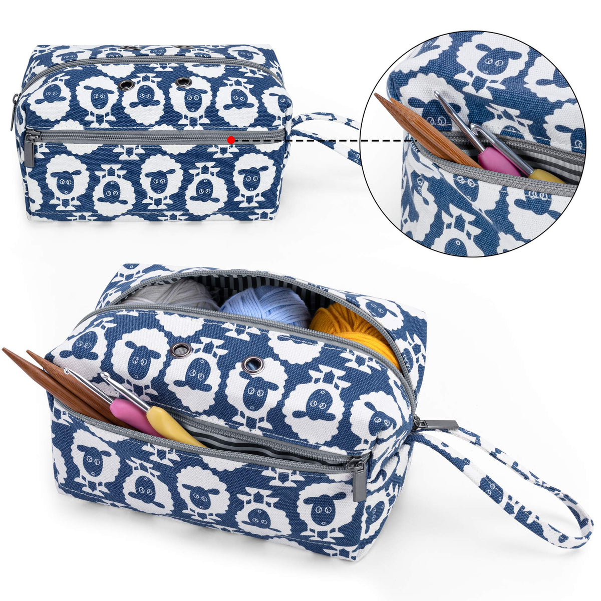 LUXJA Small Yarn Storage Bag for Yarn Skeins, Sheep