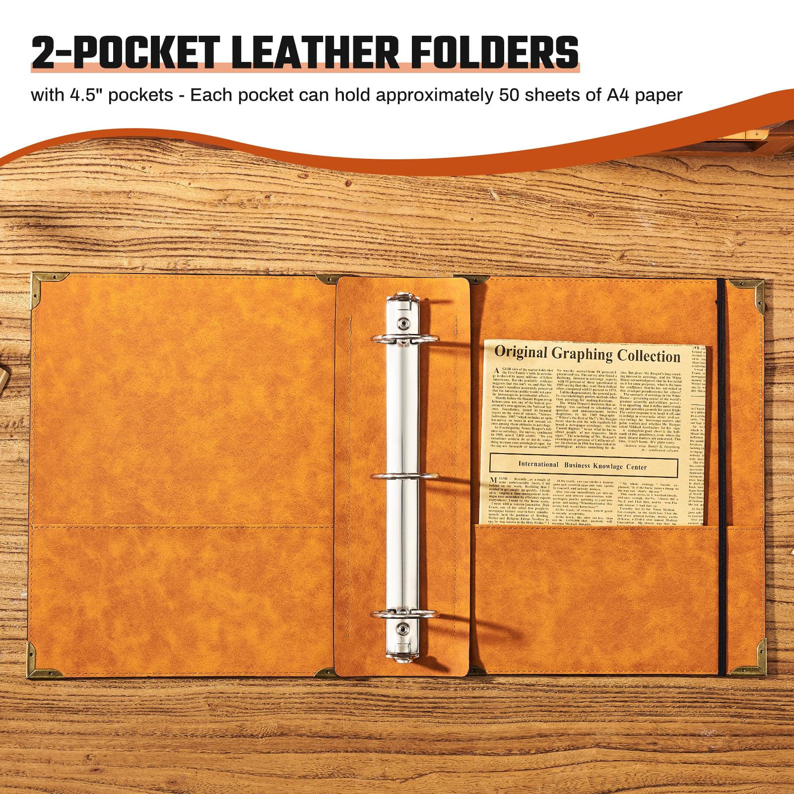 Ovesmusl PU Leather 3 Ring Binder 1.5 Inch Fits 8.5"x11" Letter Size Paper