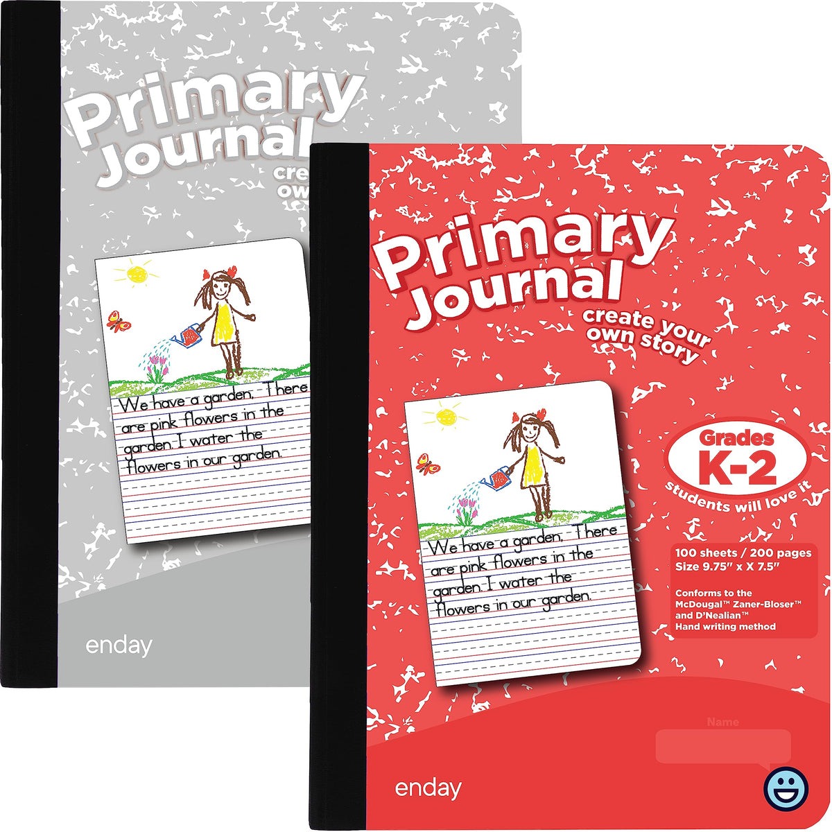 Enday Primary Journal Grades K-2, Primary Writing Journal, Half Page Ruled Primary Journal