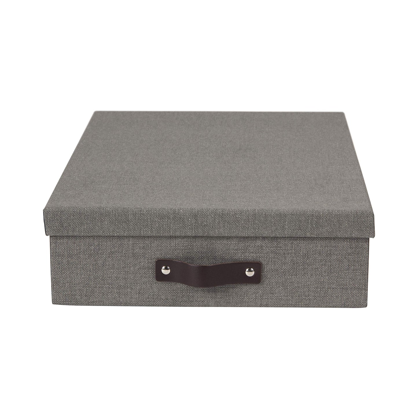 Bigso Oskar Canvas Fiberboard Document Letter Box - File Organizer Box for Important Paperwork