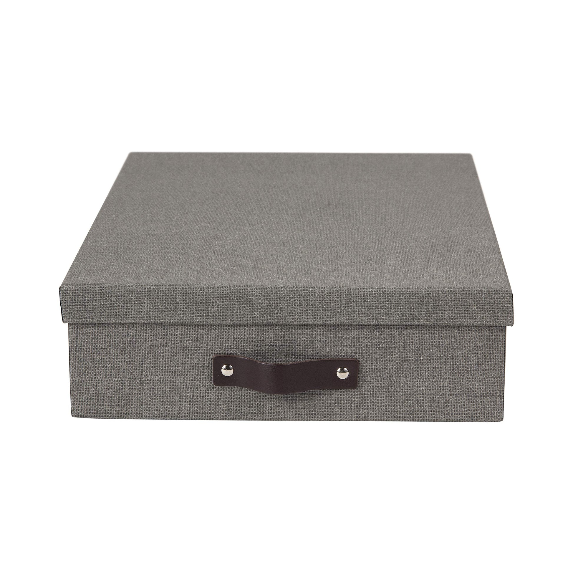 Bigso Oskar Canvas Fiberboard Document Letter Box - File Organizer Box for Important Paperwork