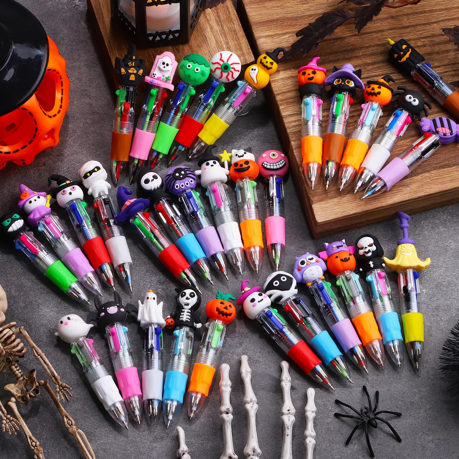 CZWZ 32Pcs Mini Multicolor Pens in One 4-in-1 Cute Pens Bulk, Ballpoint Pen for Birthdays and
