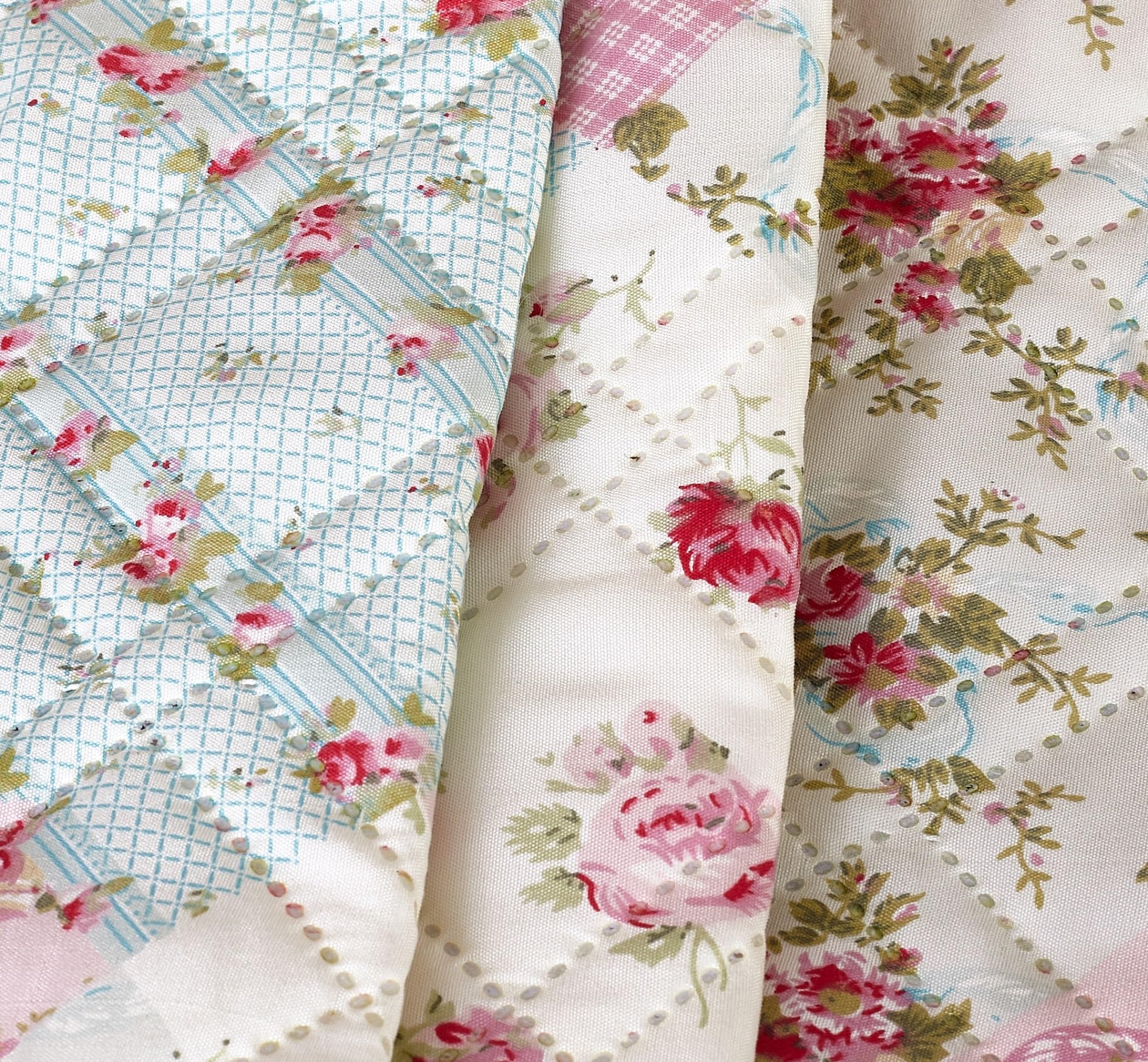 Brilliant Sunshine Pink & Green Roses Couch Armrest Cover, 35"×13"