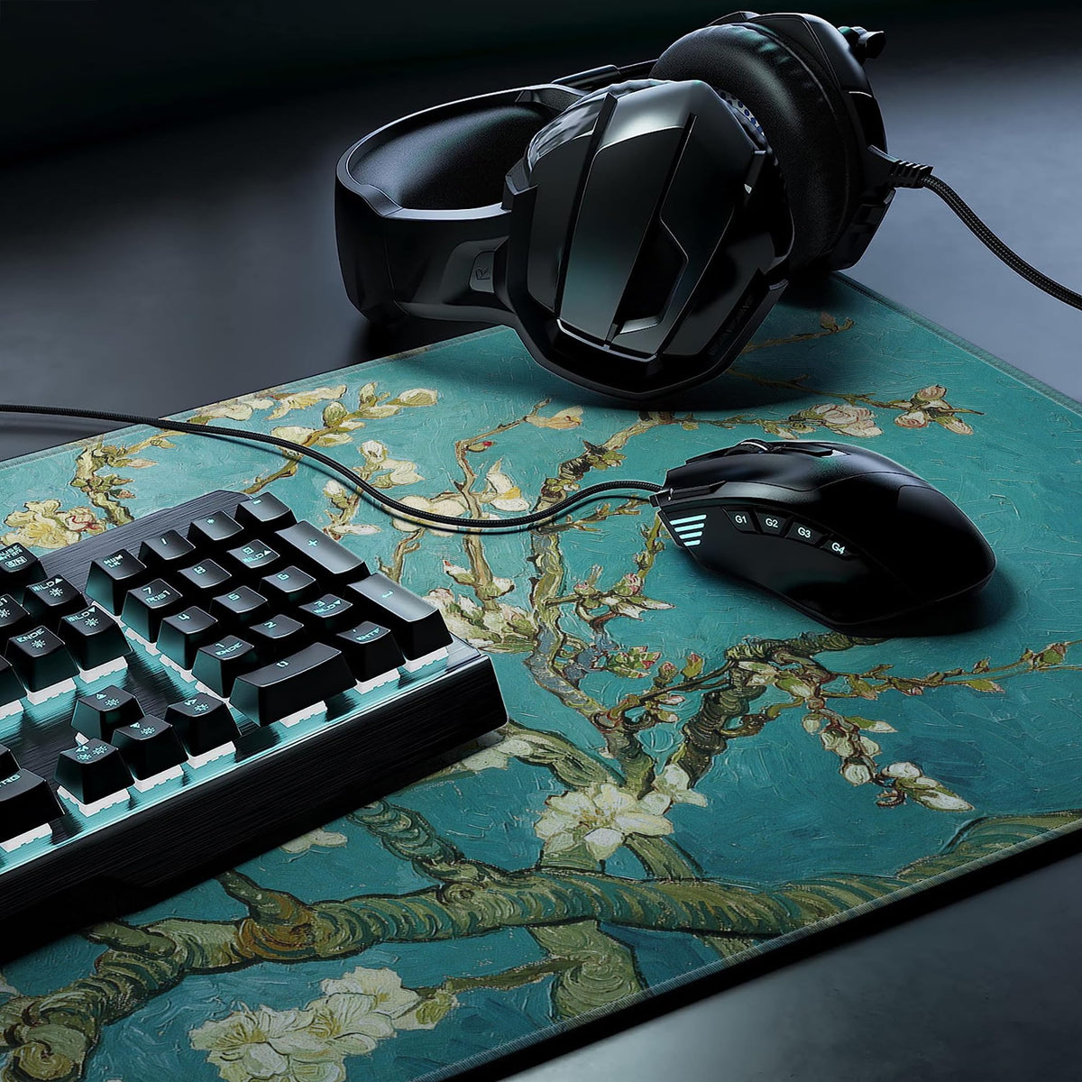 LL-COEUR XXL Landscape Gaming Mouse Pad Computer Keyboard Mat Office Desk Pad (Apricot, 27.5" x