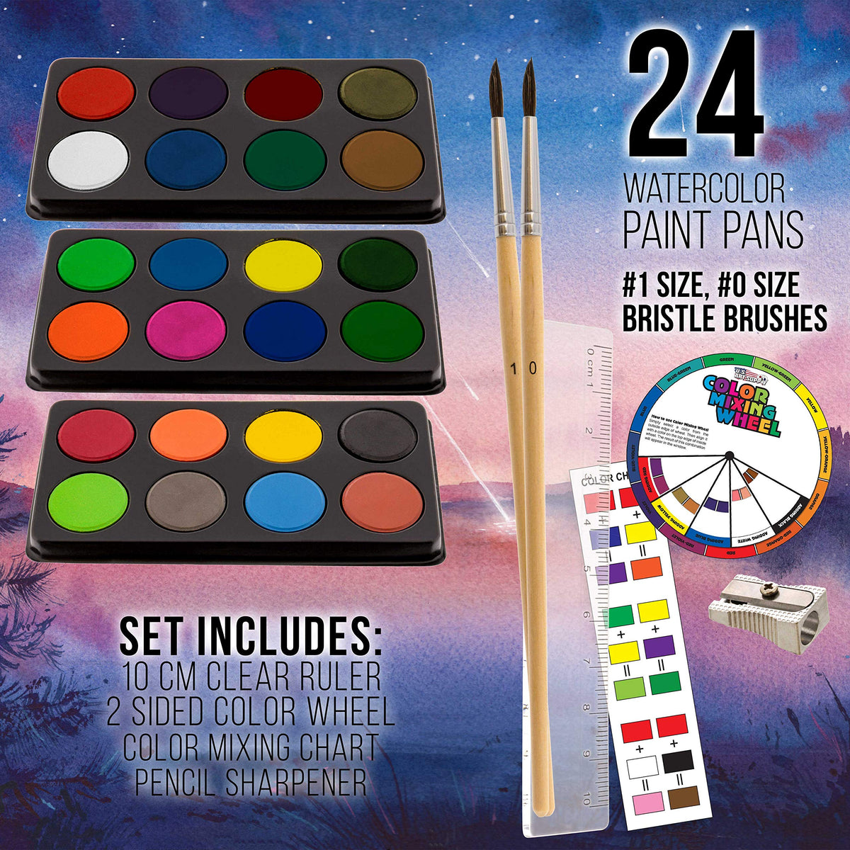 U.S. Art Supply 162-Piece Mega Wood Box Artist Kit for Painting, Drawing