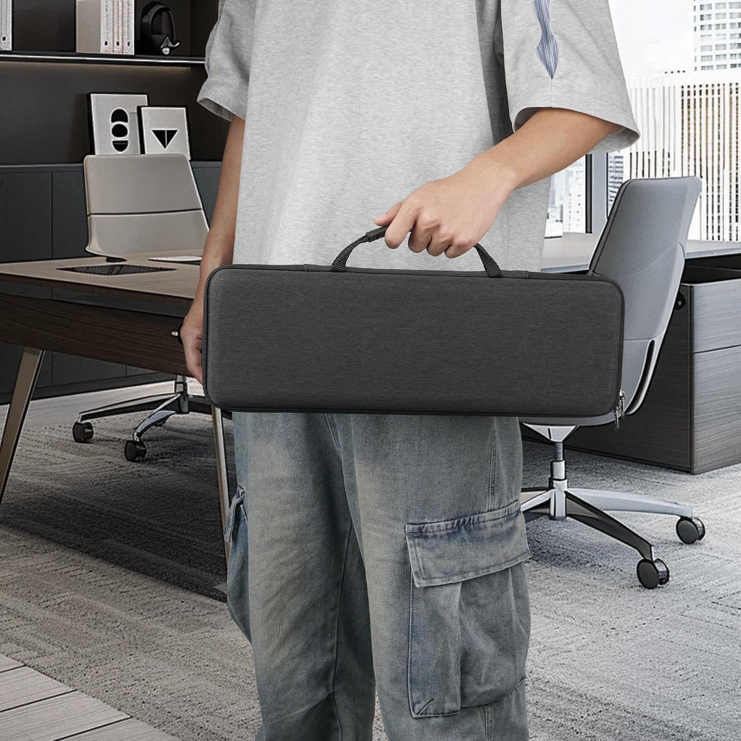 GEEKRIA Keyboard Carrying Case, Compatible with Logitech MX Keys Advanced/MX Keys S, EVA Hard Shell